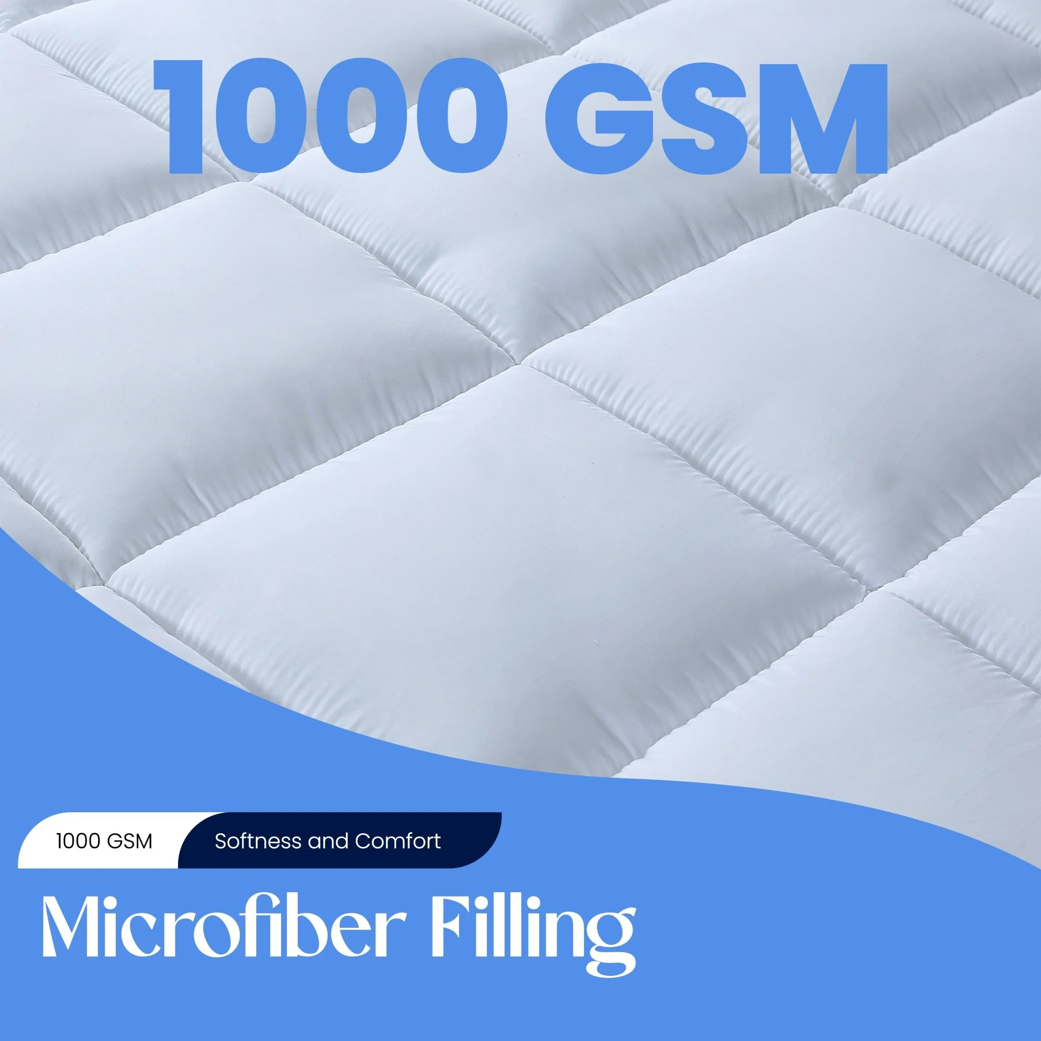 Microfibre Mattress Topper Heavy Fill Extra Deep Super Soft Anti-Allergy Bed Topper for Ultimate Comfort - Image 8