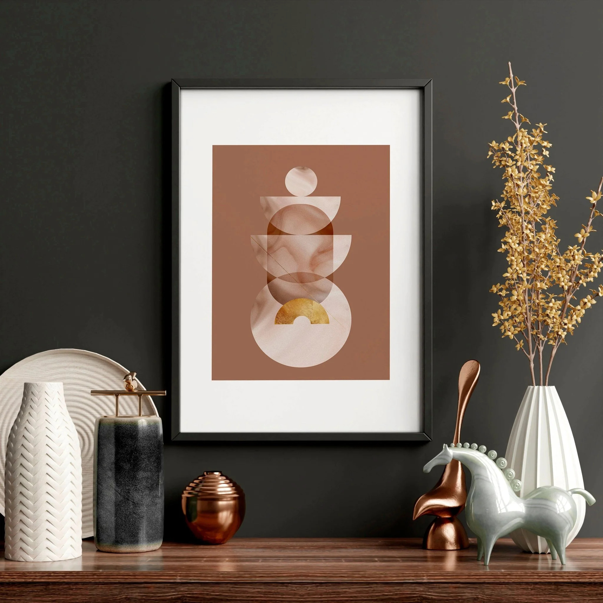 Mid century modern artwork | set of 3 framed wall art prints - Image 3