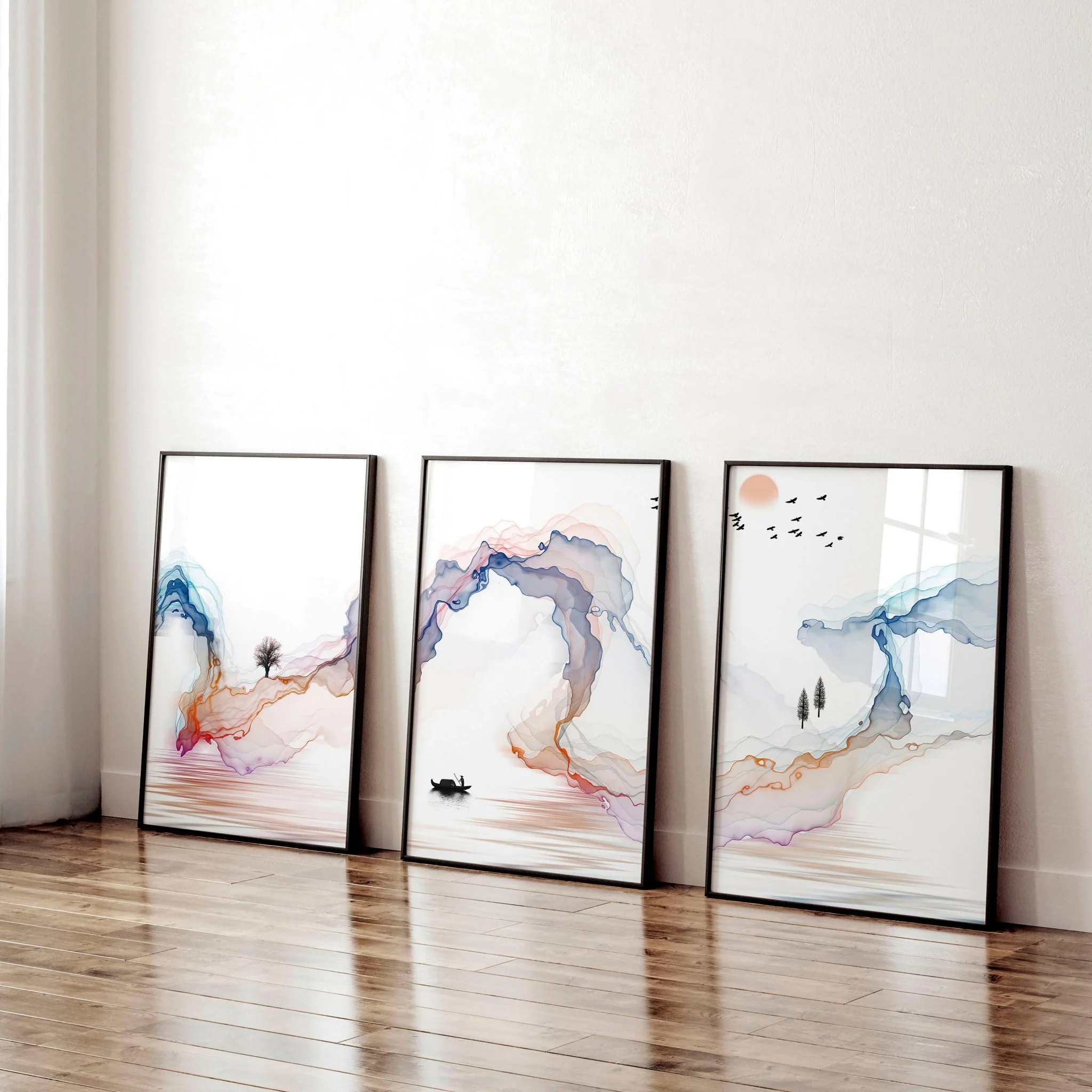 Minimal wall art | set of 3 Japanese wall art - Image 3
