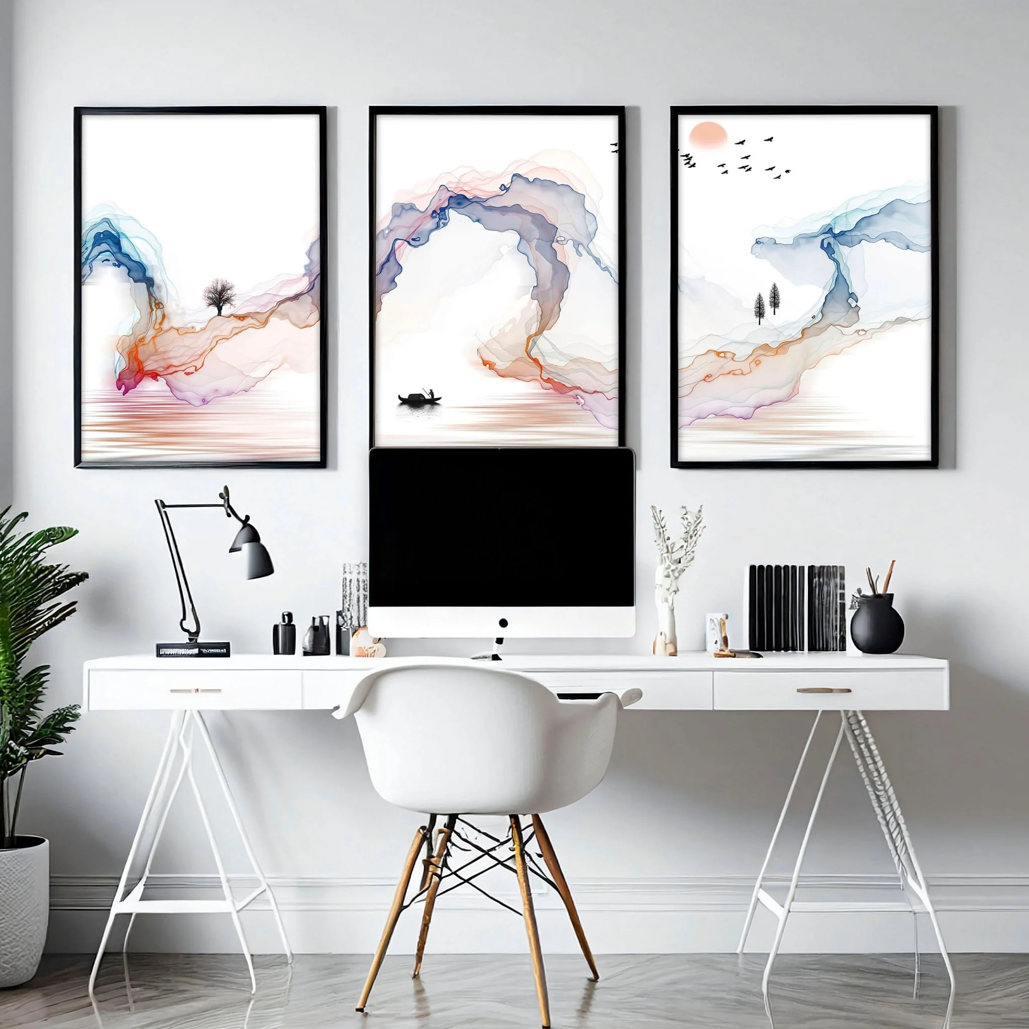 Minimal wall art | set of 3 Japanese wall art - Image 4