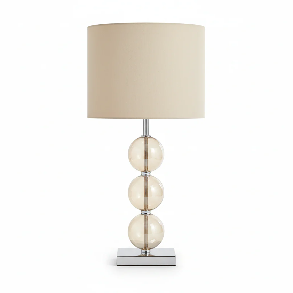 Mistro Cream Suede Effect Shade Table Lamp