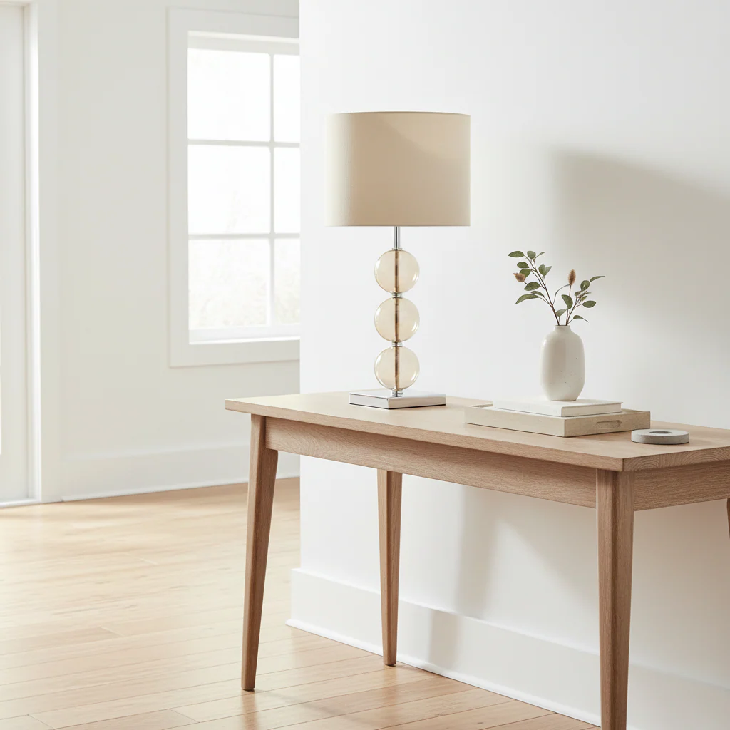 Mistro Cream Suede Effect Shade Table Lamp - Image 3