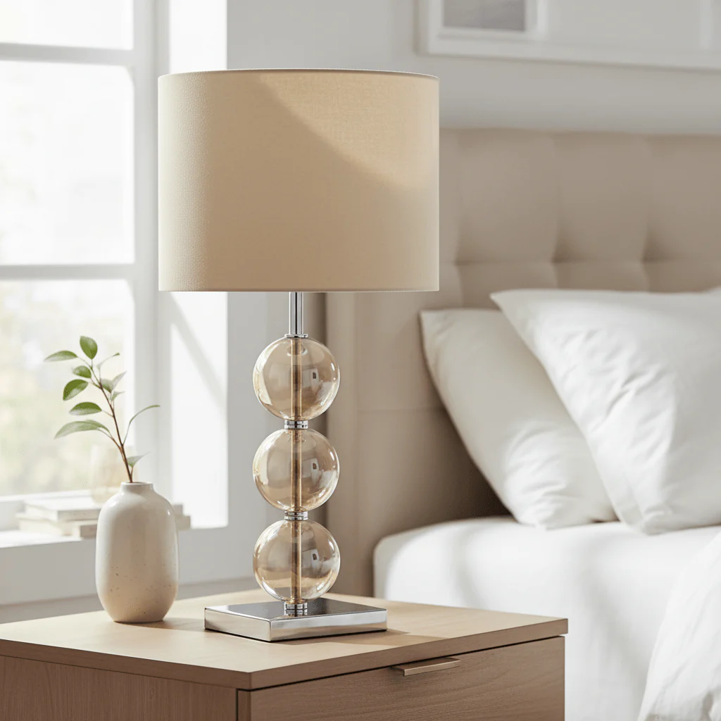 Mistro Cream Suede Effect Shade Table Lamp - Image 6