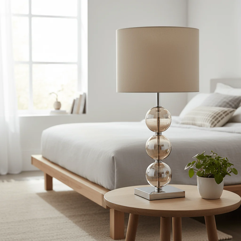 Mistro Cream Suede Effect Shade Table Lamp - Image 8