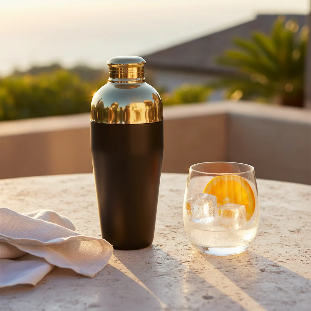 Mixology Gold Finish And Black Cocktail Shaker - Image 4