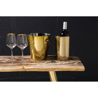Mixology Hammered Brass Wine Cooler - Image 6
