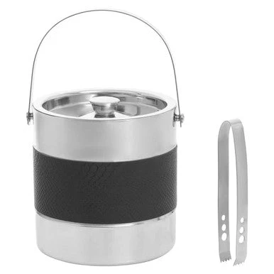 Mixology Silver Finish Ice Bucket With Tongs - Image 13