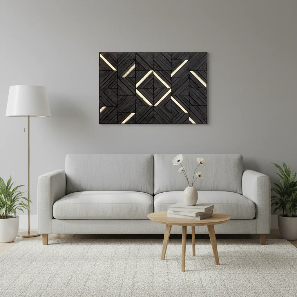 Modello Black Wood Carving Wall Art - Image 3