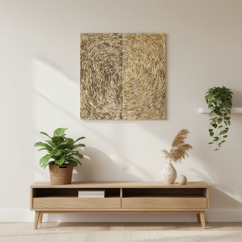 Modello Wood Carving Gold Finish Wall Art - Image 3