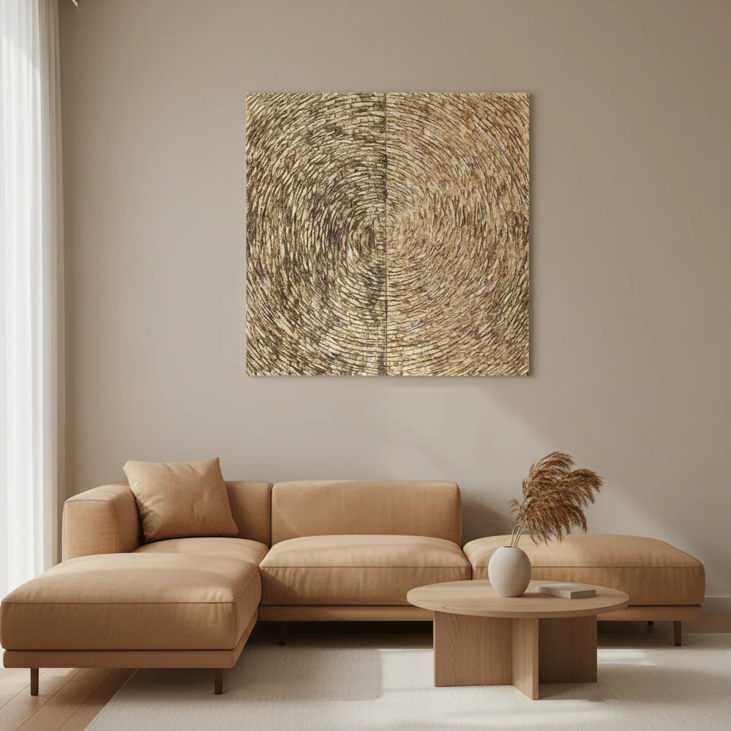 Modello Wood Carving Gold Finish Wall Art - Image 4