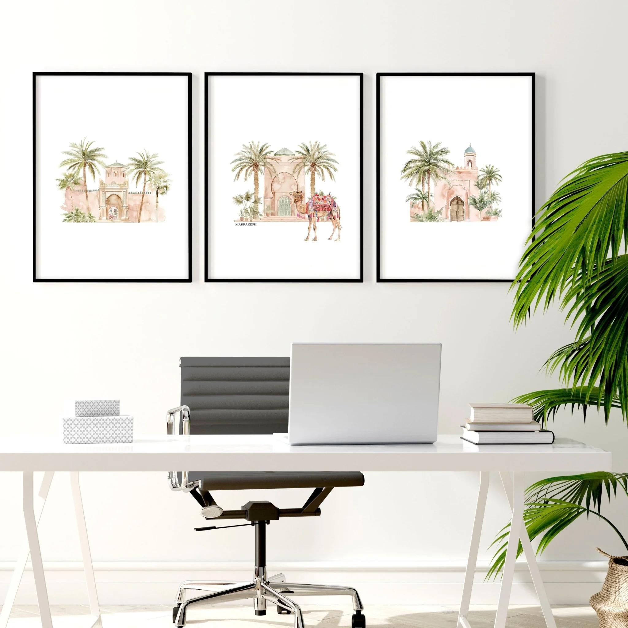 Modern Art Wall Decoration | Set of 3 Moroccan Inspired Wall art Prints - Image 2