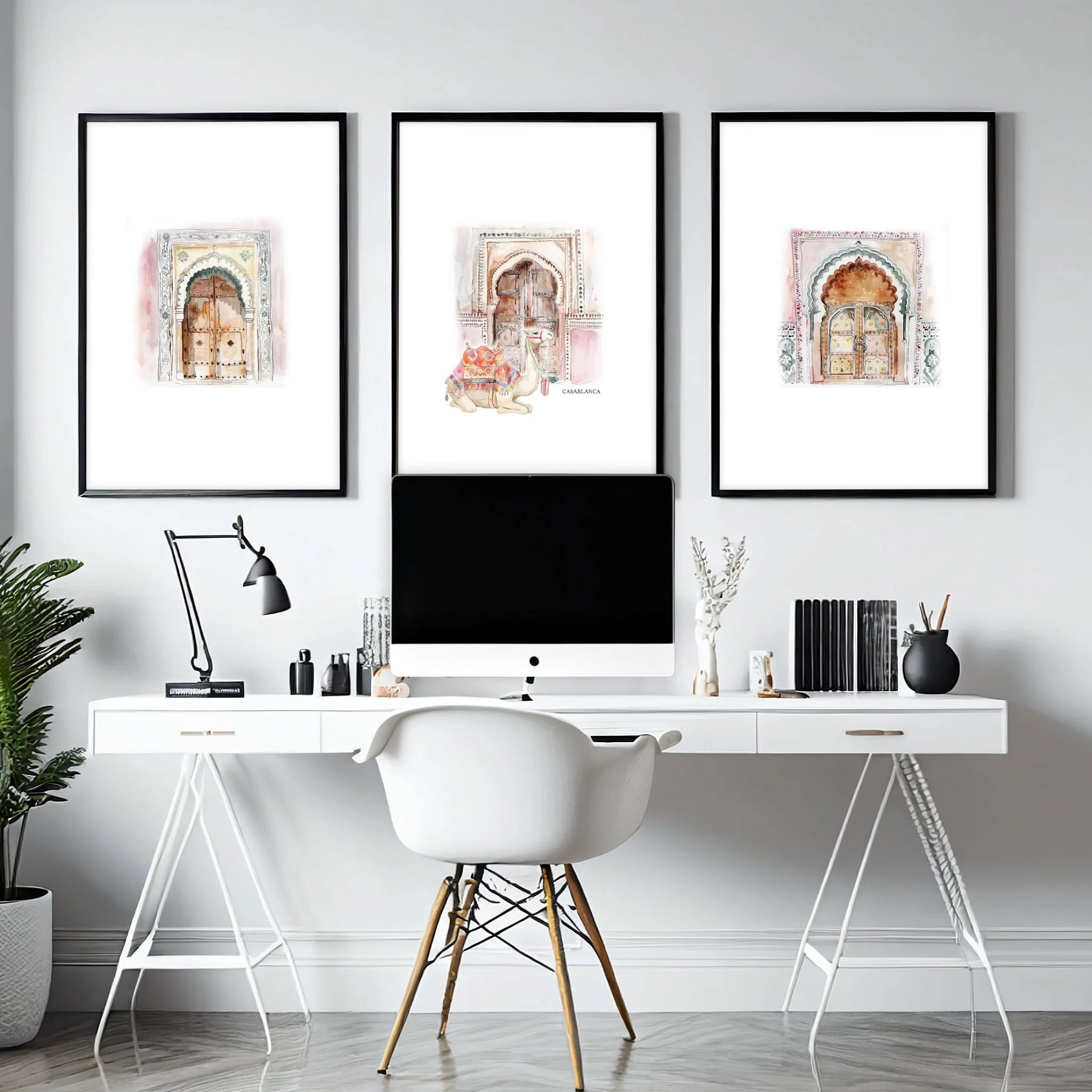 Modern Artwork For Walls | Set of 3 Moroccan Inspired Wall art Prints - Image 3
