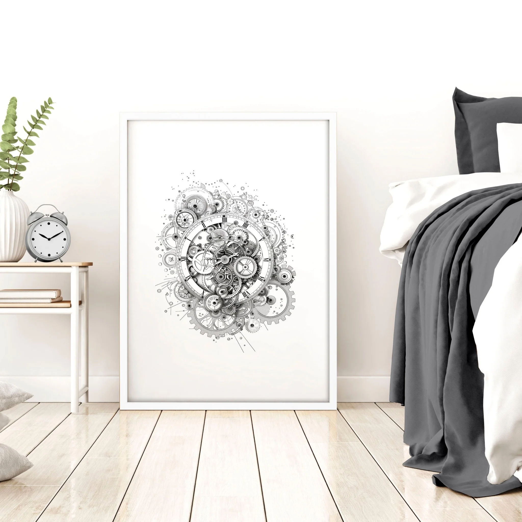 Modern Bedroom Wall Decor | Set of 3 Abstract Clocks Wall art Prints - Image 9