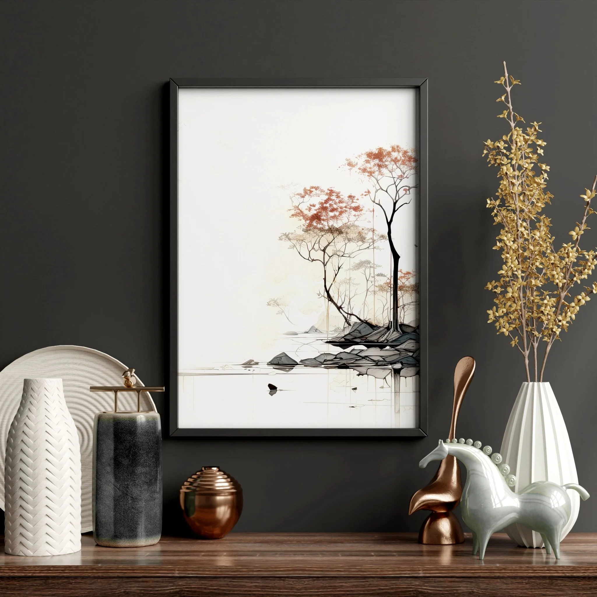 Modern Canvas Wall Art | Set of 3 Asian Inspired Wall art Prints - Image 12