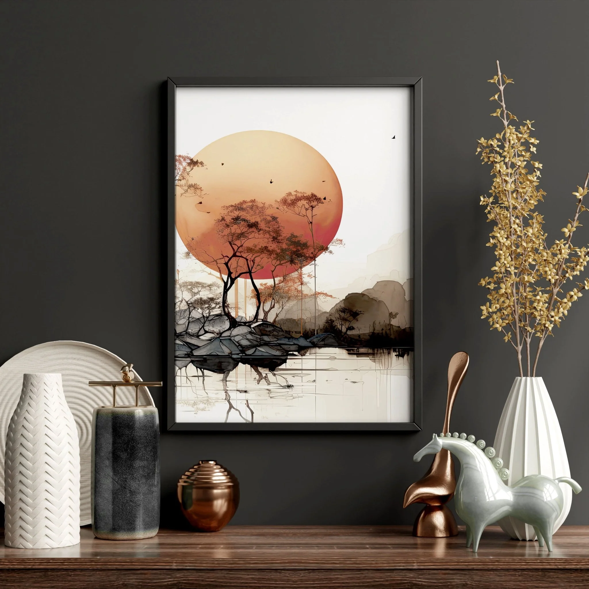 Modern Canvas Wall Art | Set of 3 Asian Inspired Wall art Prints - Image 13