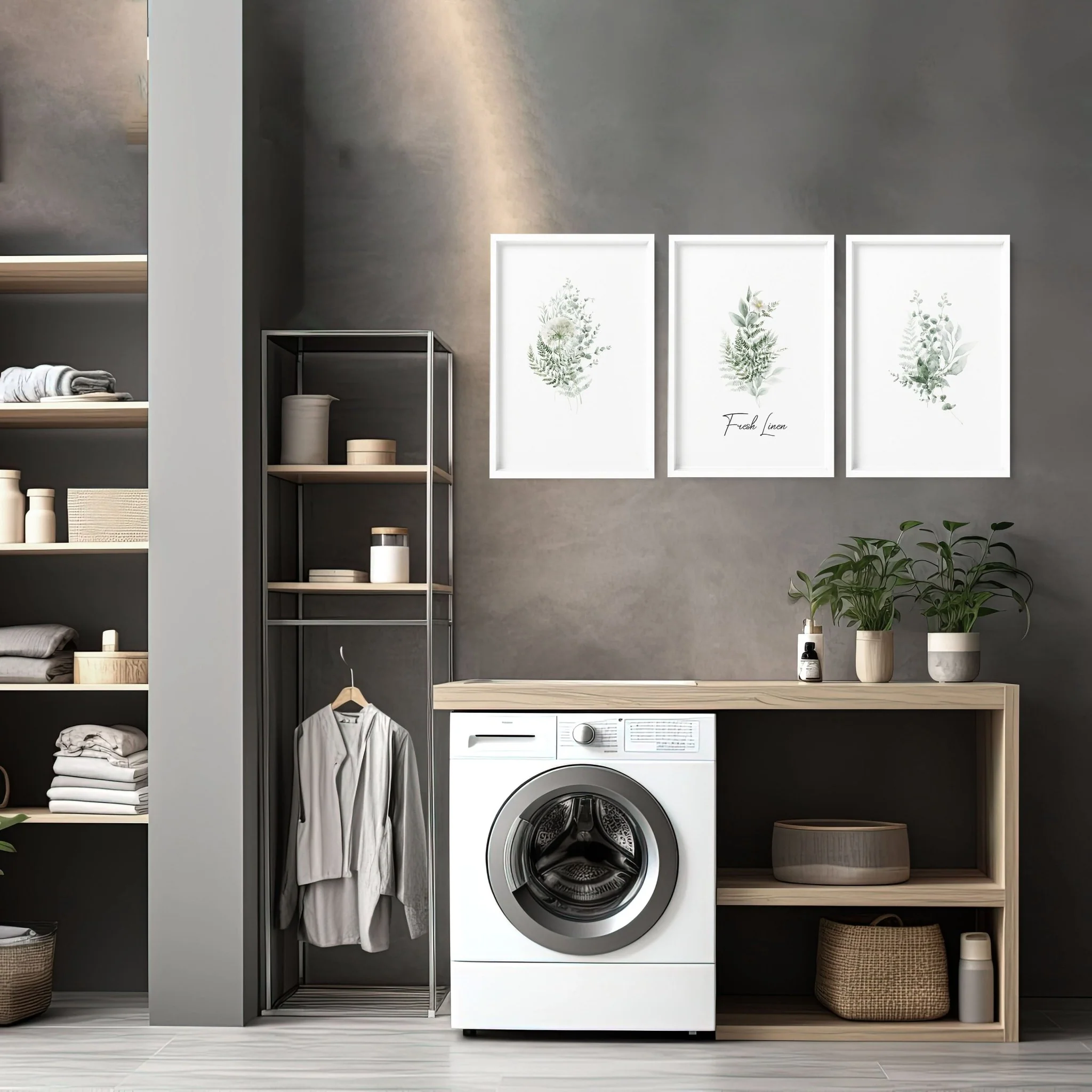 Modern Laundry Room Ideas | Set of 3 wall art prints - Image 3