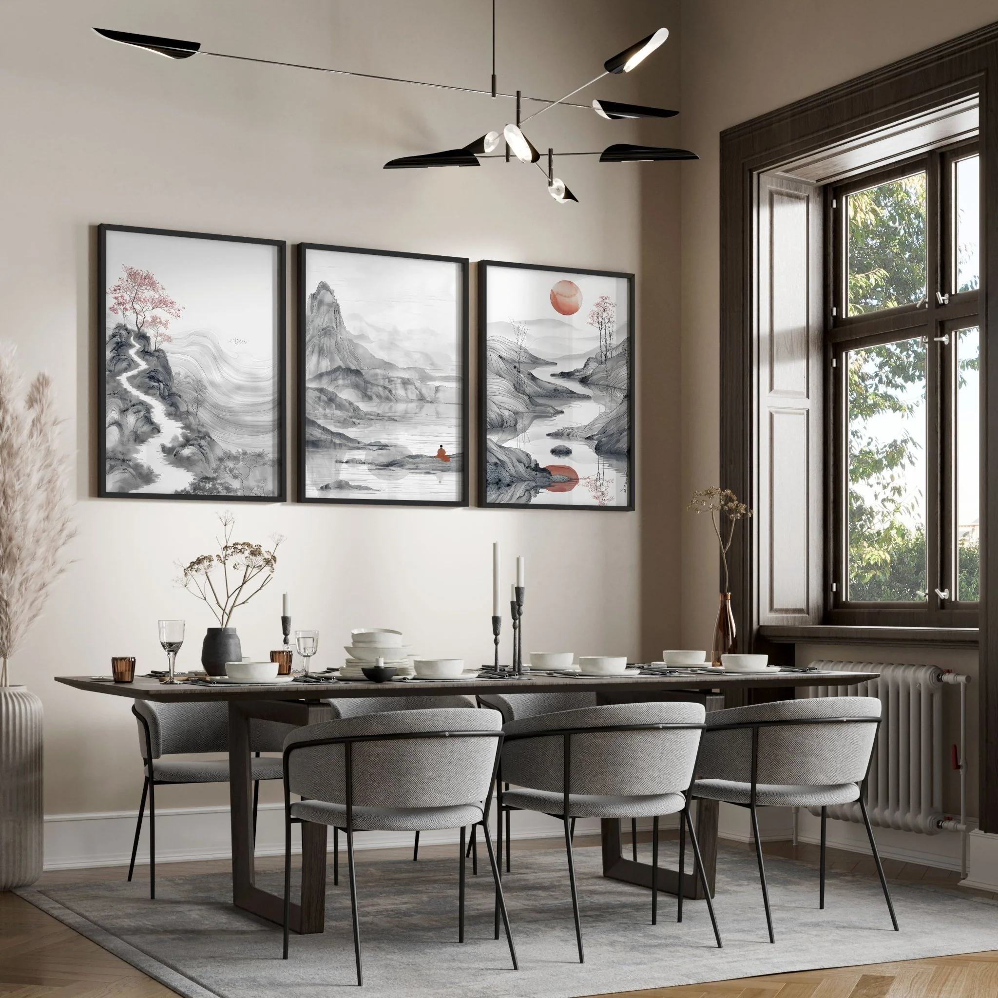Modern Living Room Art | Set of 3 Asian Inspired Wall art Prints - Image 10