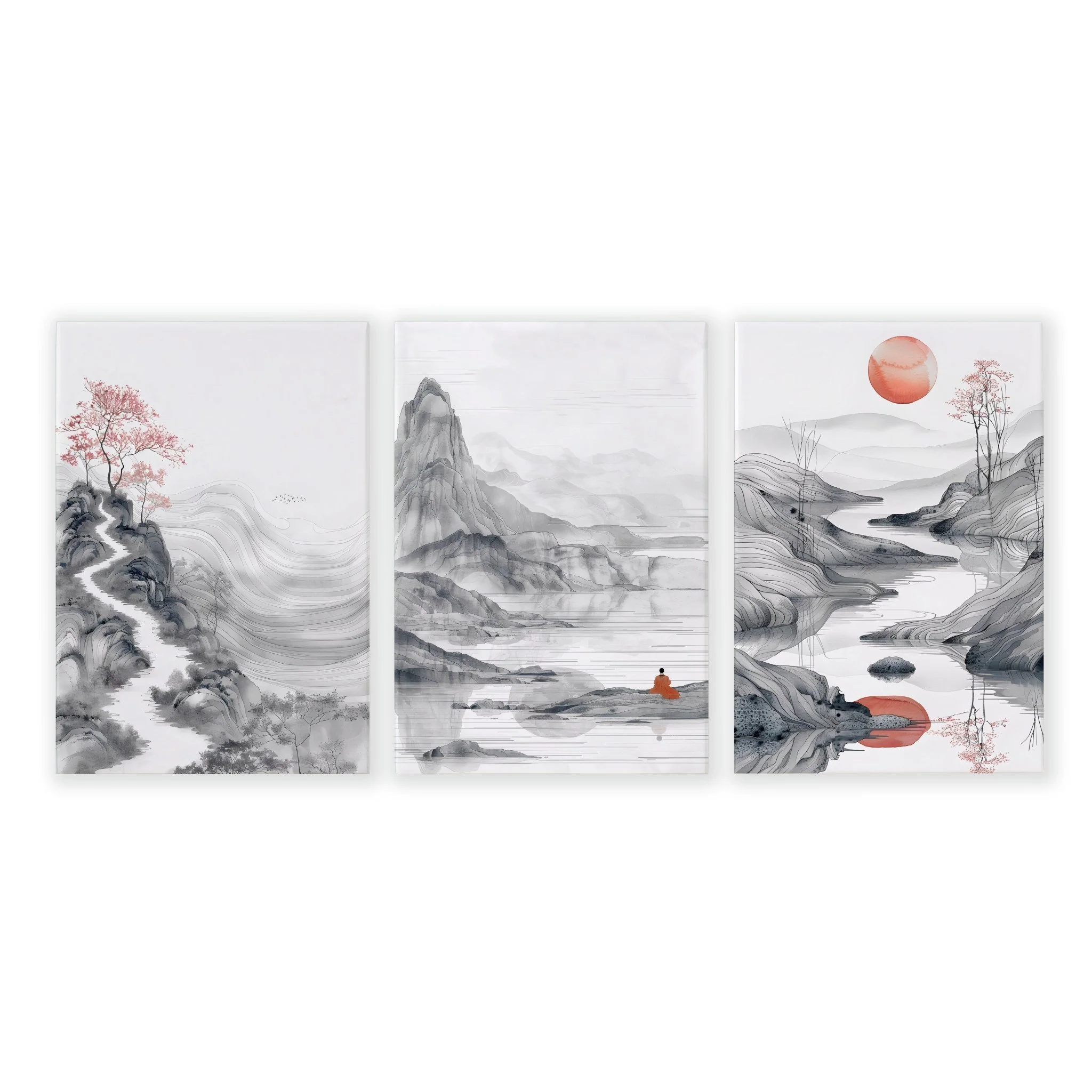 Modern Living Room Art | Set of 3 Asian Inspired Wall art Prints - Image 19