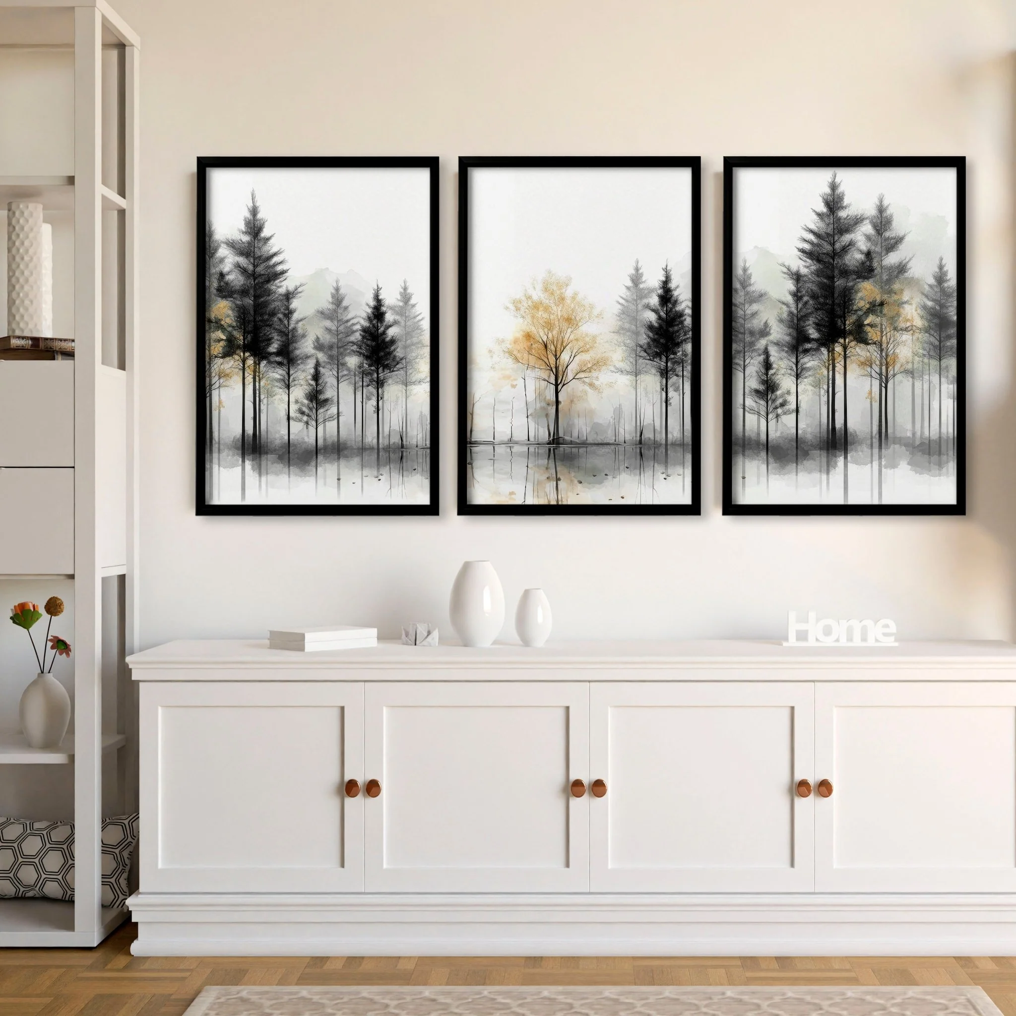 Modern Living Room Wall Art | Set of 3 Asian Inspired Wall art Prints - Image 2