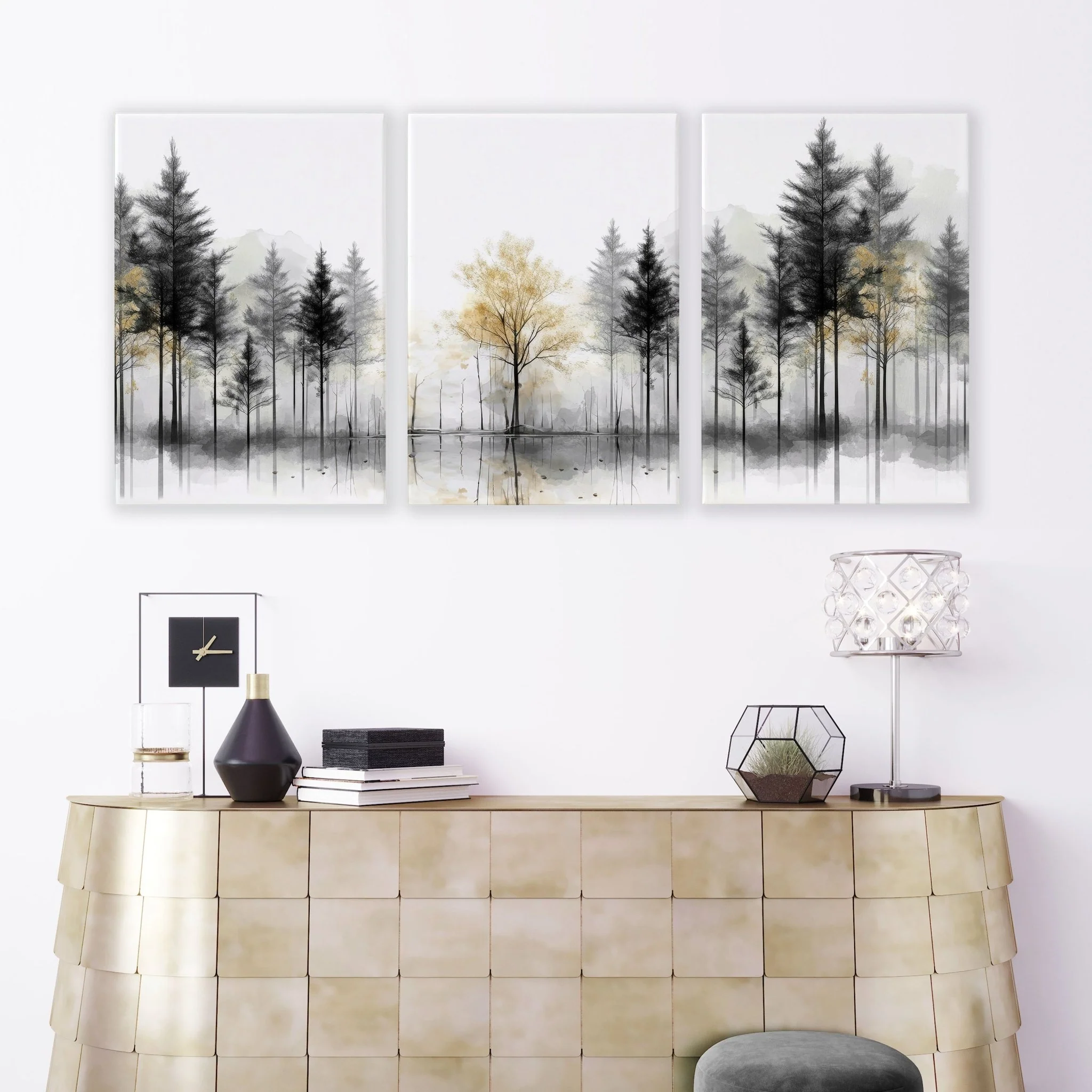Modern Living Room Wall Art | Set of 3 Asian Inspired Wall art Prints - Image 3