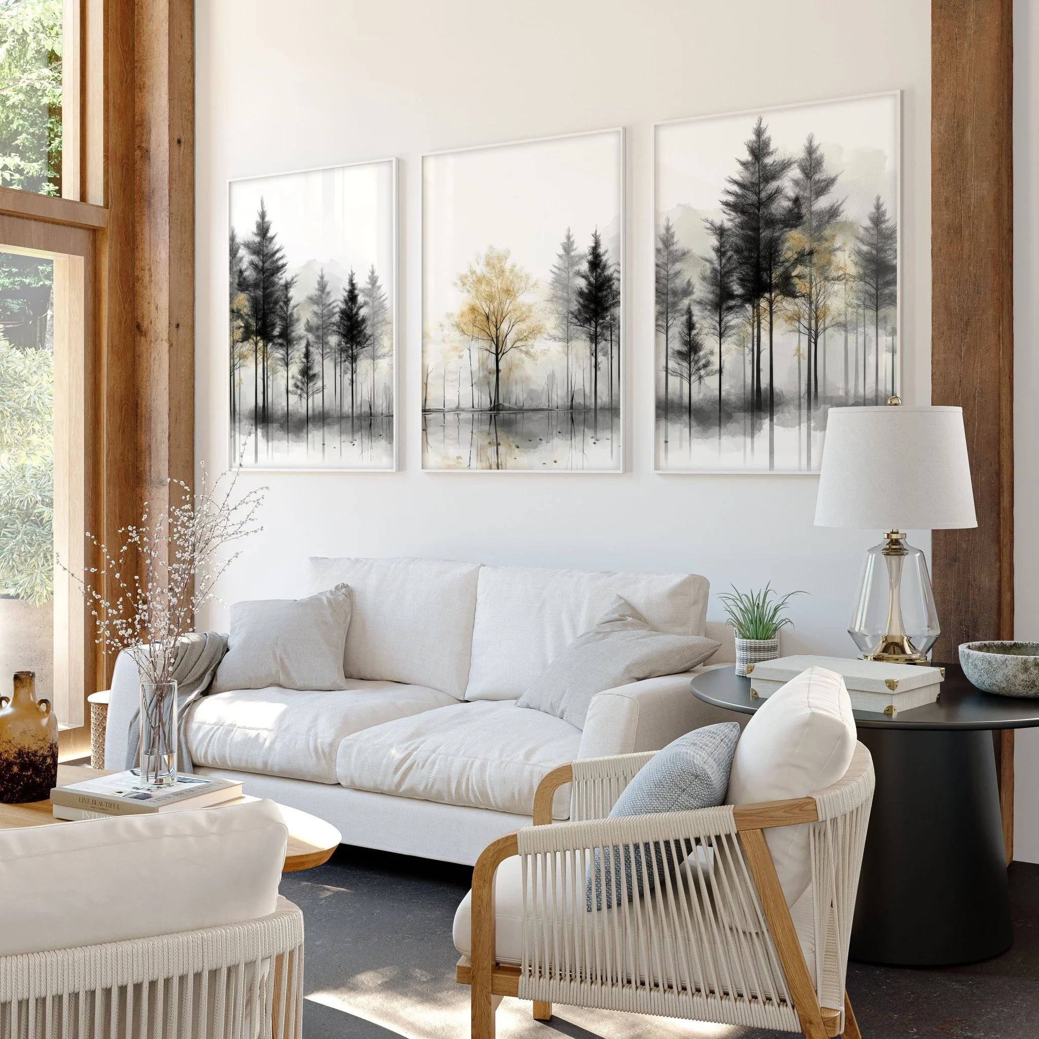 Modern Living Room Wall Art | Set of 3 Asian Inspired Wall art Prints - Image 5