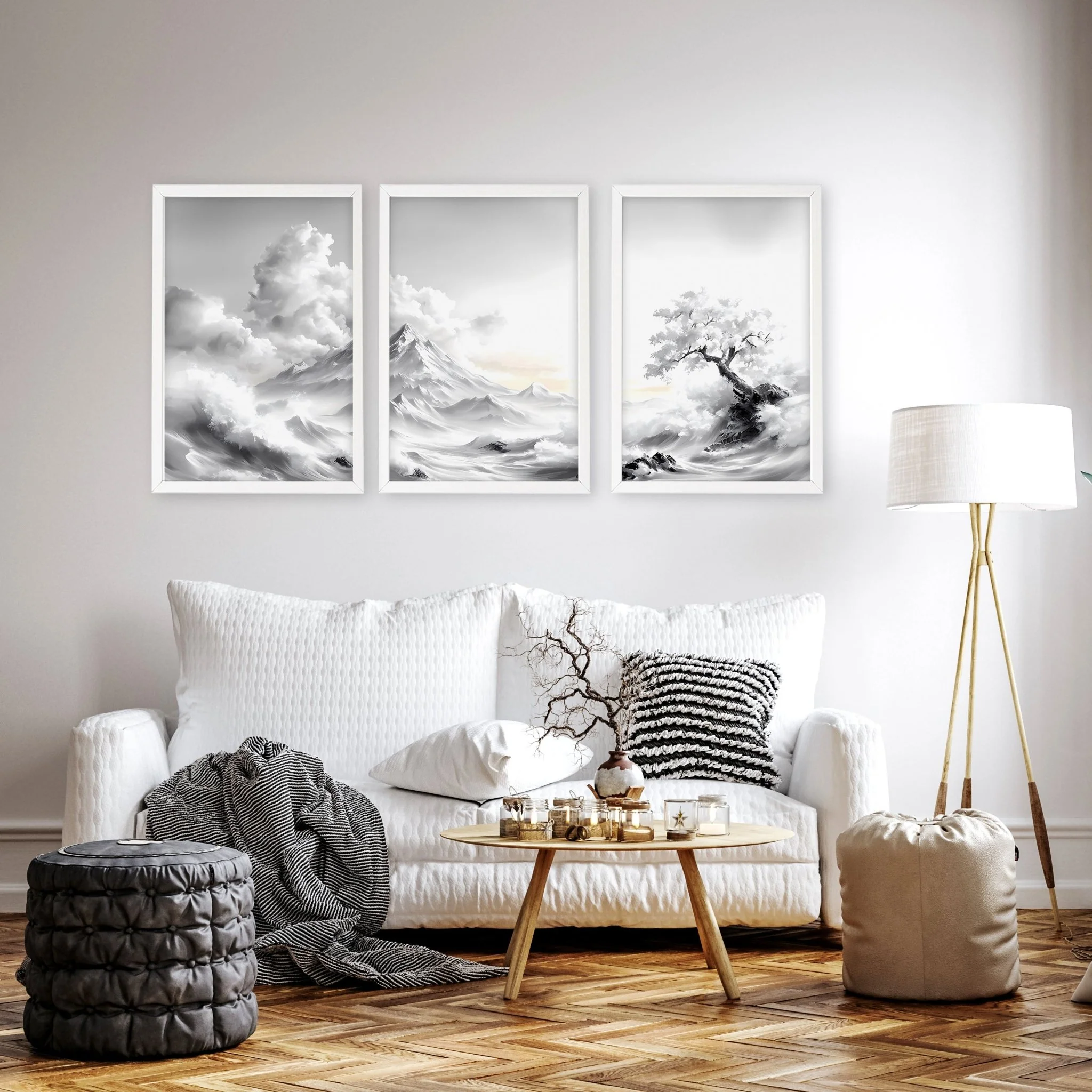 Modern Living Room Wall Decor | Set of 3 Asian Inspired Wall art Prints - Image 11