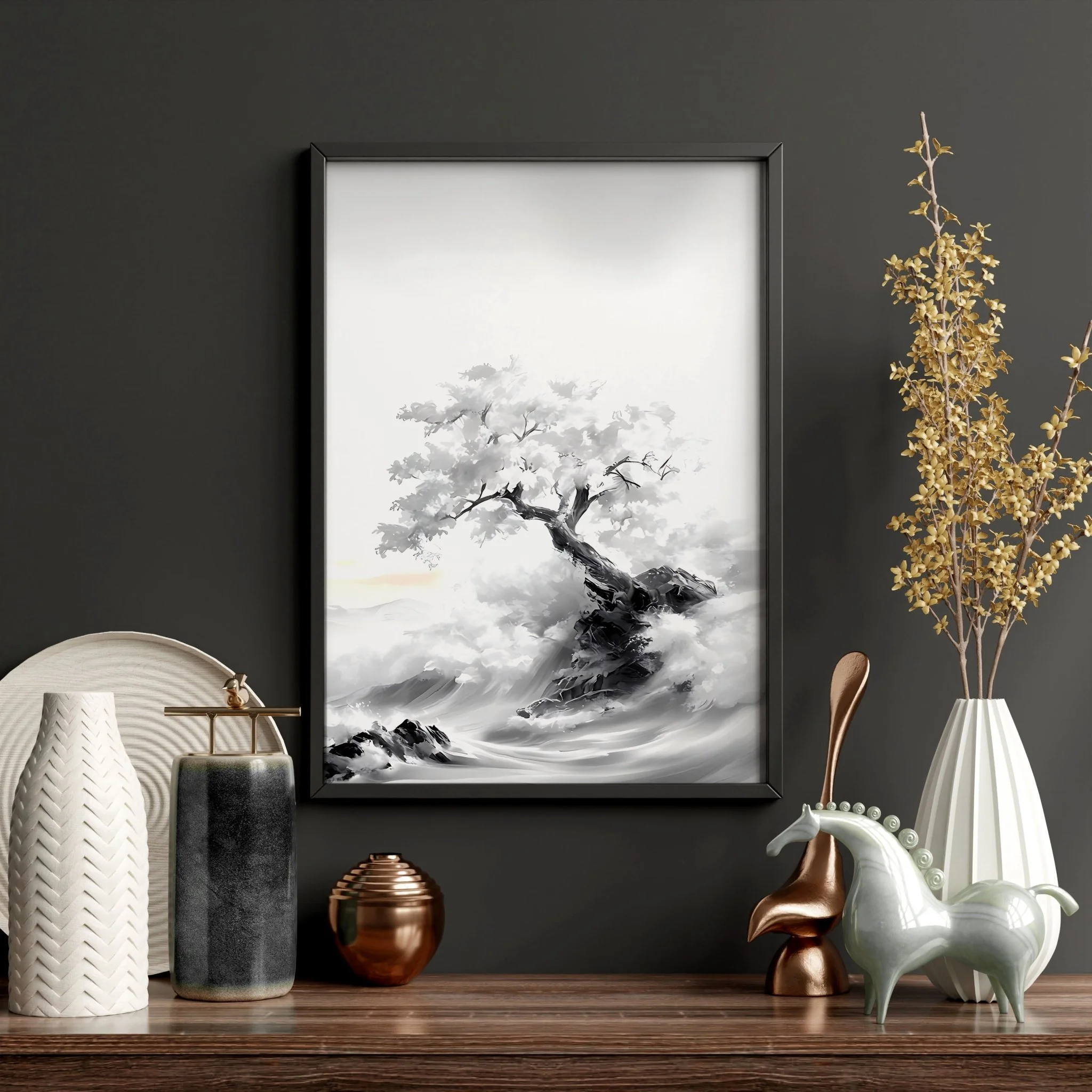 Modern Living Room Wall Decor | Set of 3 Asian Inspired Wall art Prints - Image 17