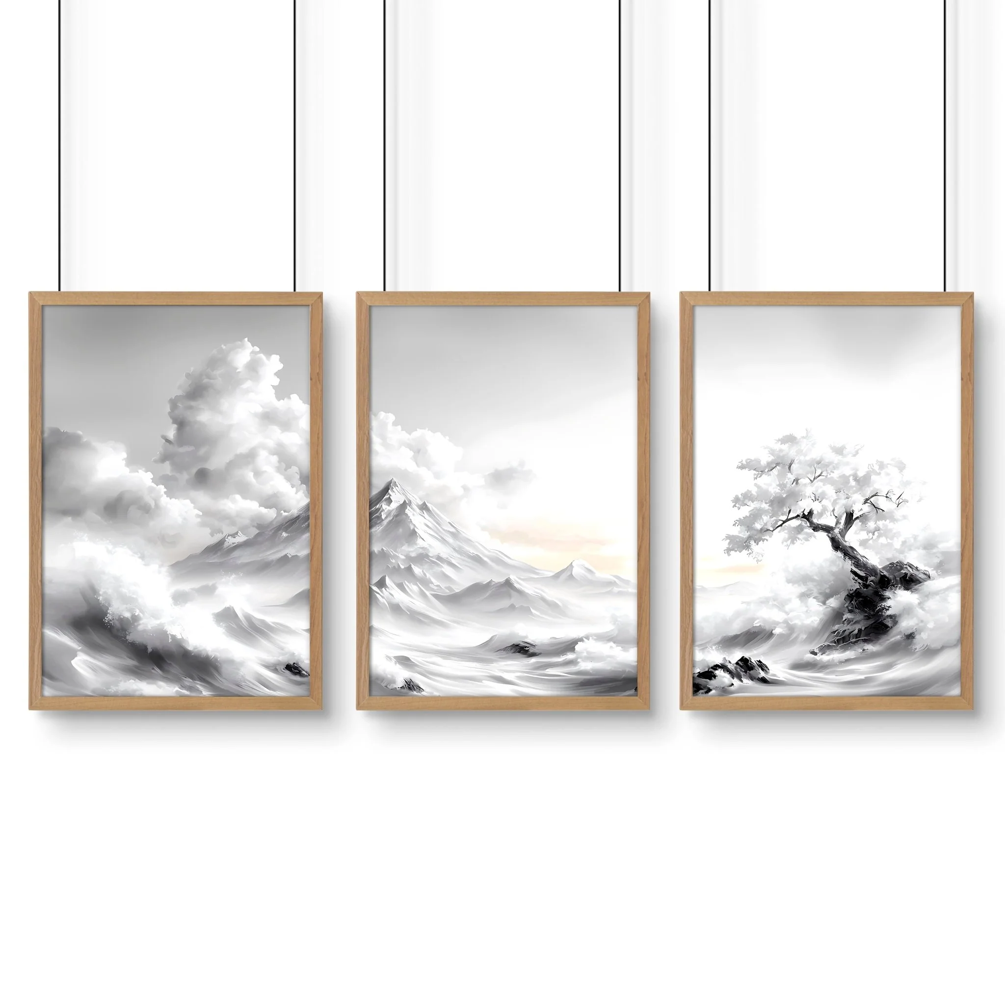 Modern Living Room Wall Decor | Set of 3 Asian Inspired Wall art Prints - Image 19