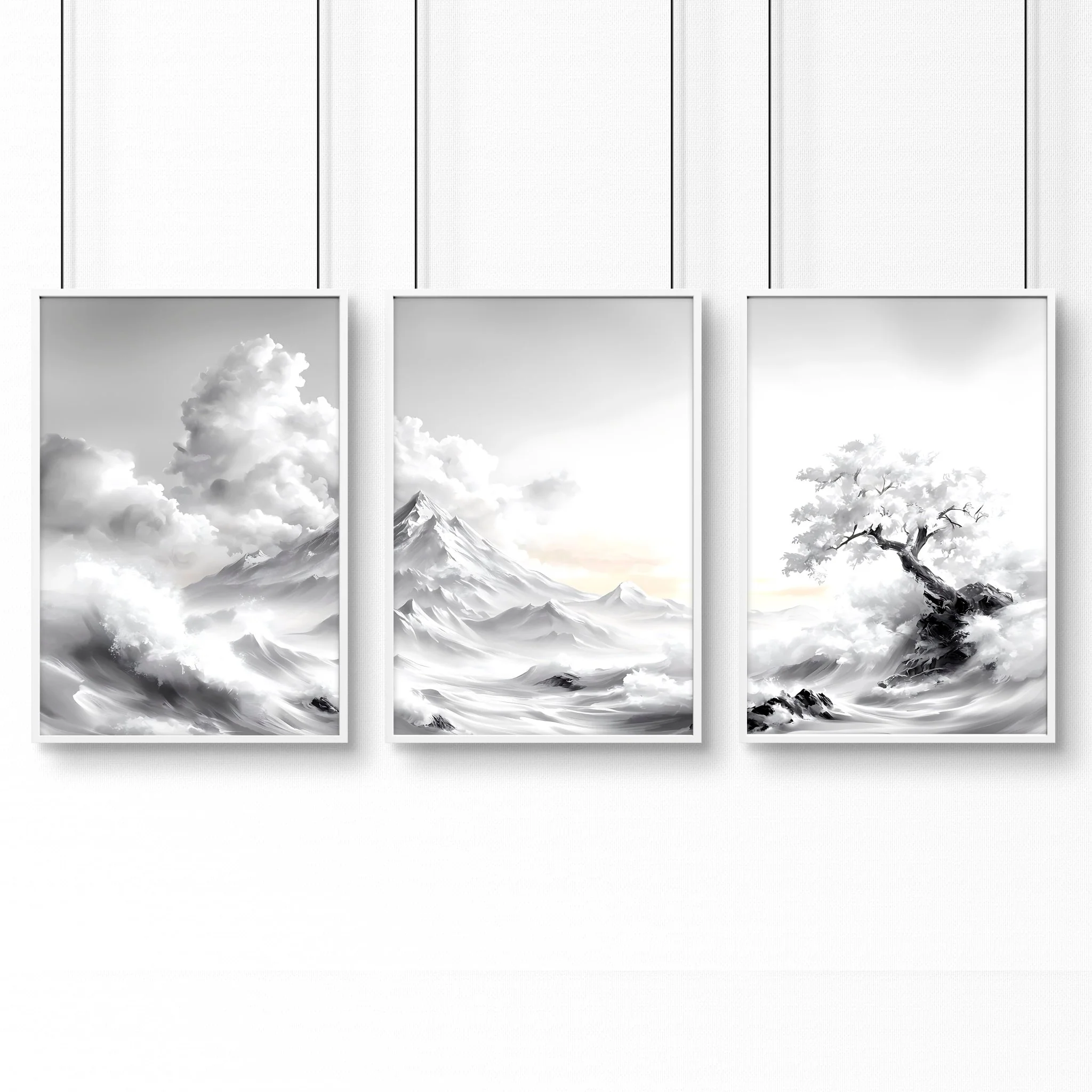 Modern Living Room Wall Decor | Set of 3 Asian Inspired Wall art Prints - Image 20