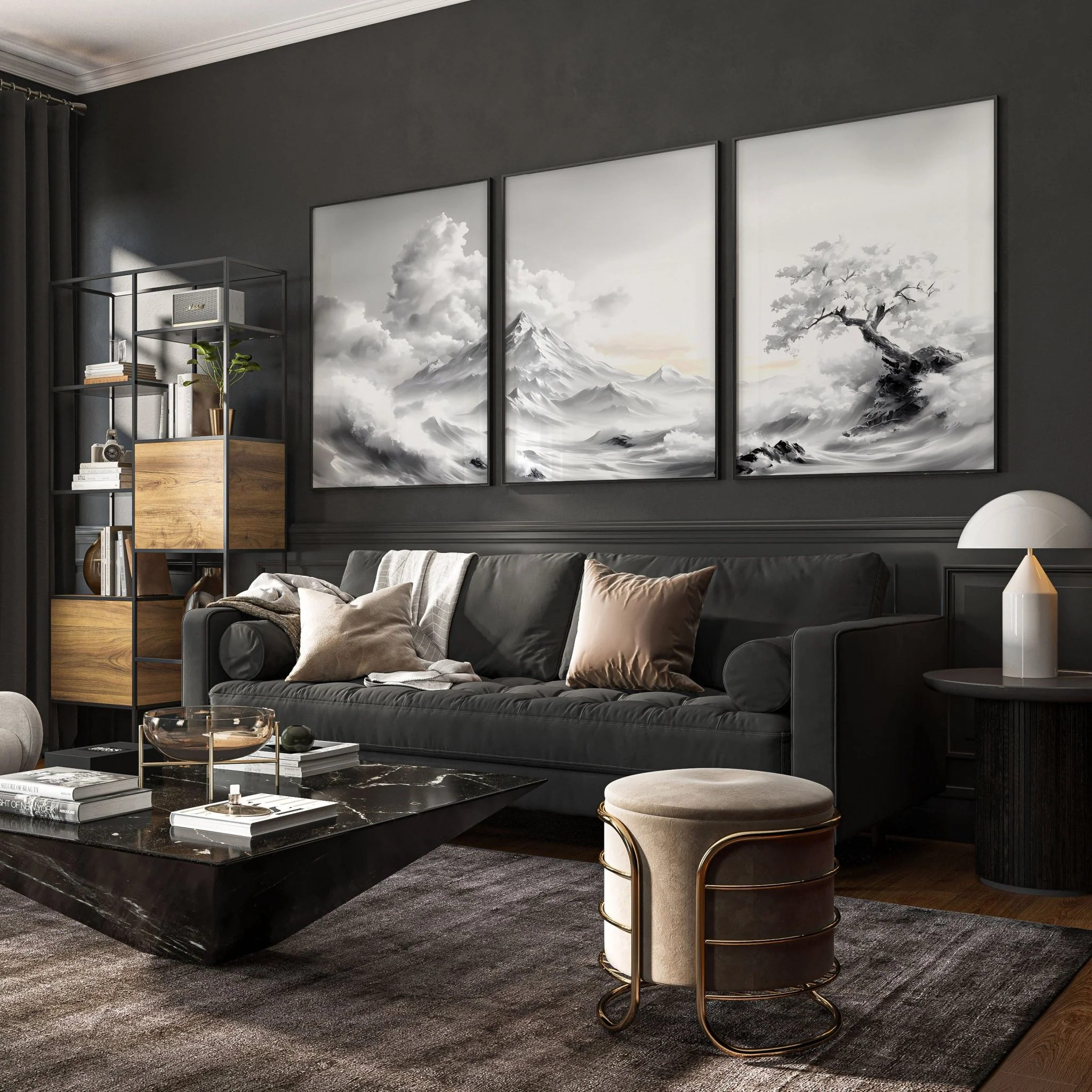Modern Living Room Wall Decor | Set of 3 Asian Inspired Wall art Prints - Image 4