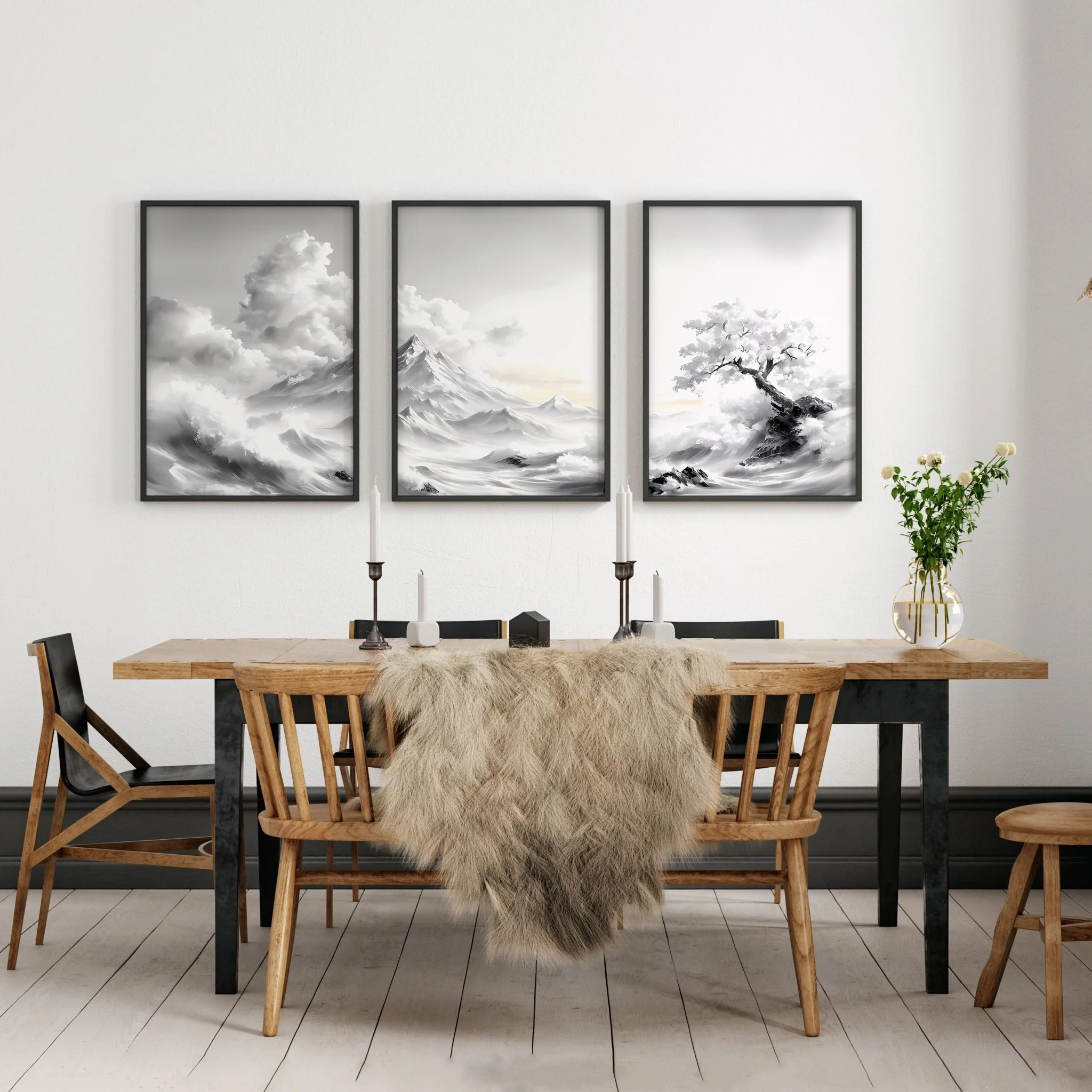 Modern Living Room Wall Decor | Set of 3 Asian Inspired Wall art Prints - Image 5