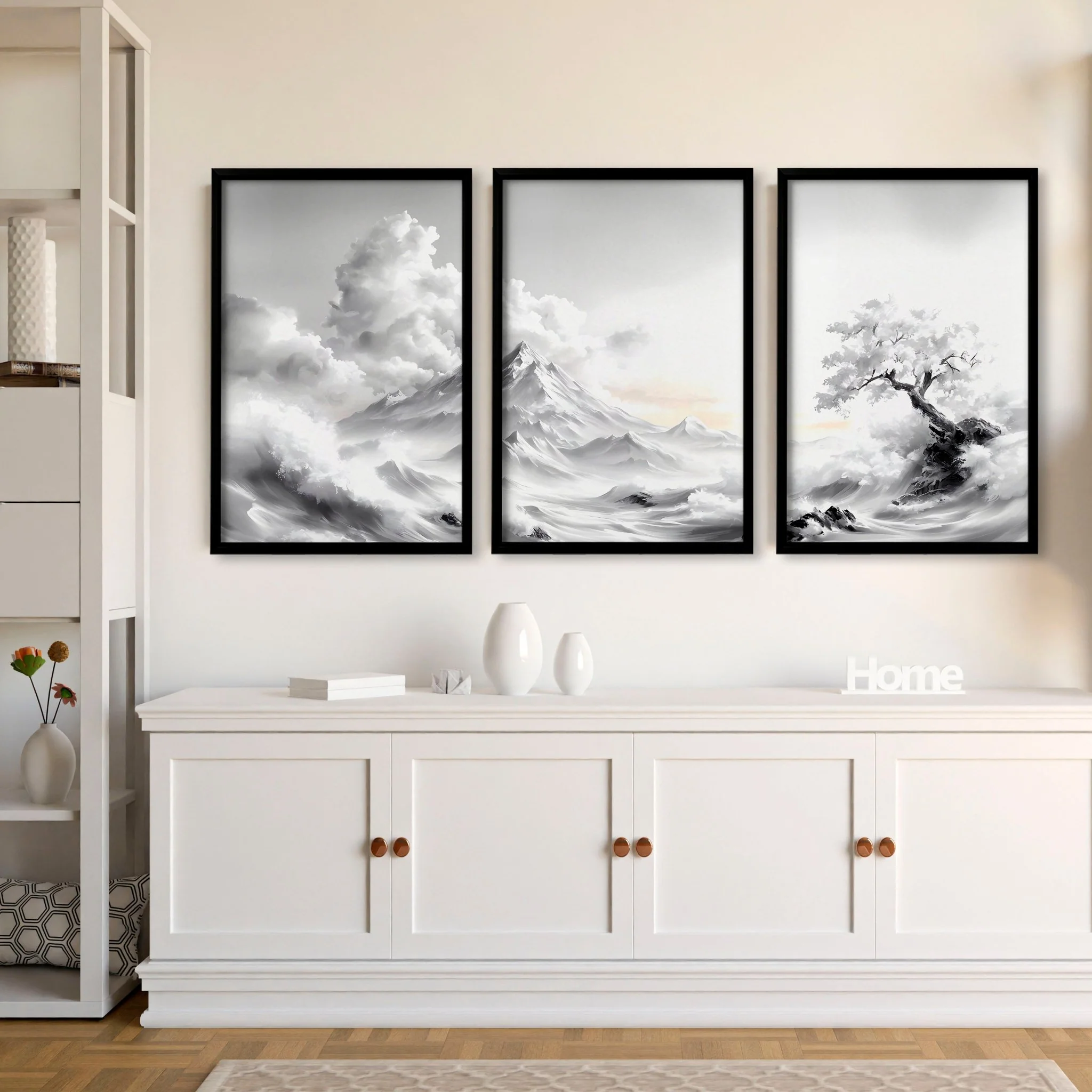 Modern Living Room Wall Decor | Set of 3 Asian Inspired Wall art Prints - Image 6