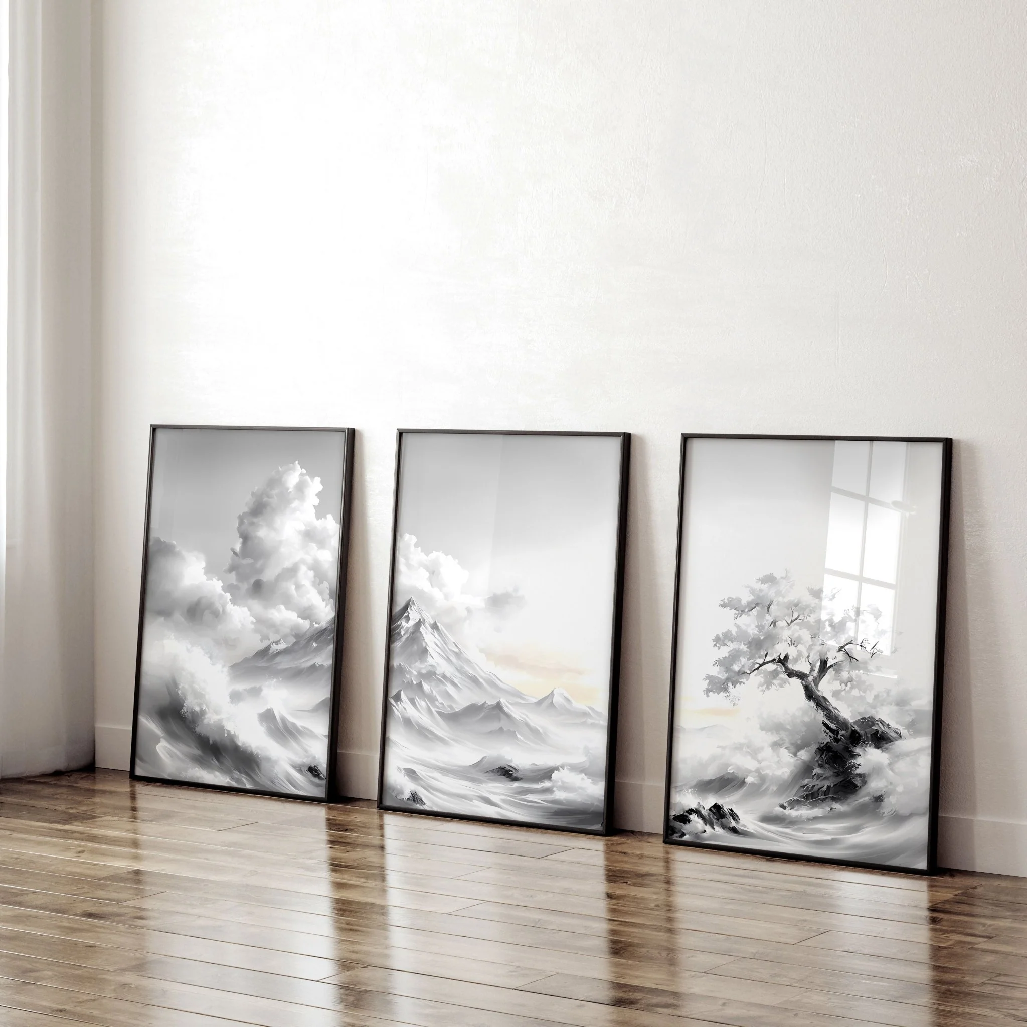 Modern Living Room Wall Decor | Set of 3 Asian Inspired Wall art Prints - Image 8