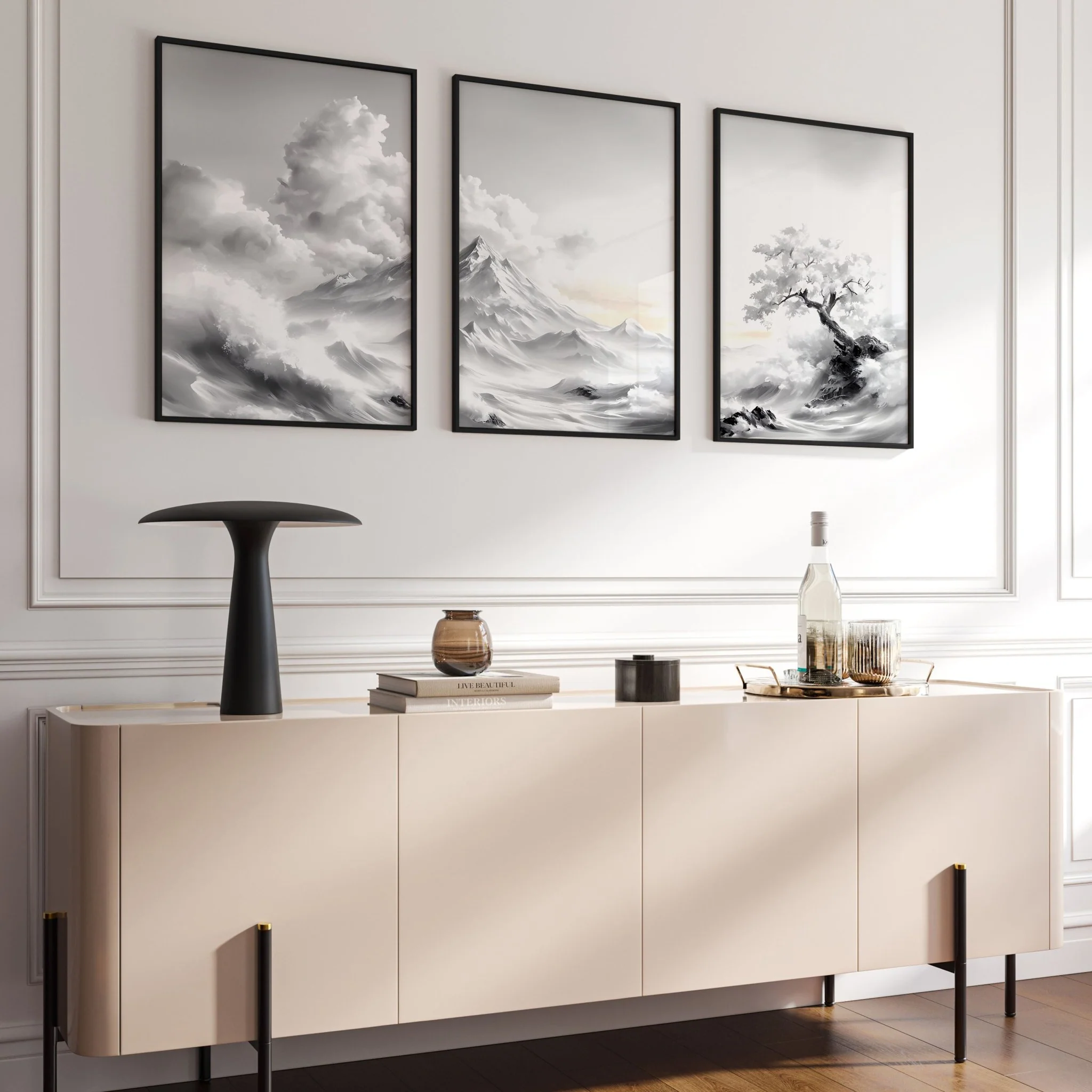 Modern Living Room Wall Decor | Set of 3 Asian Inspired Wall art Prints - Image 9