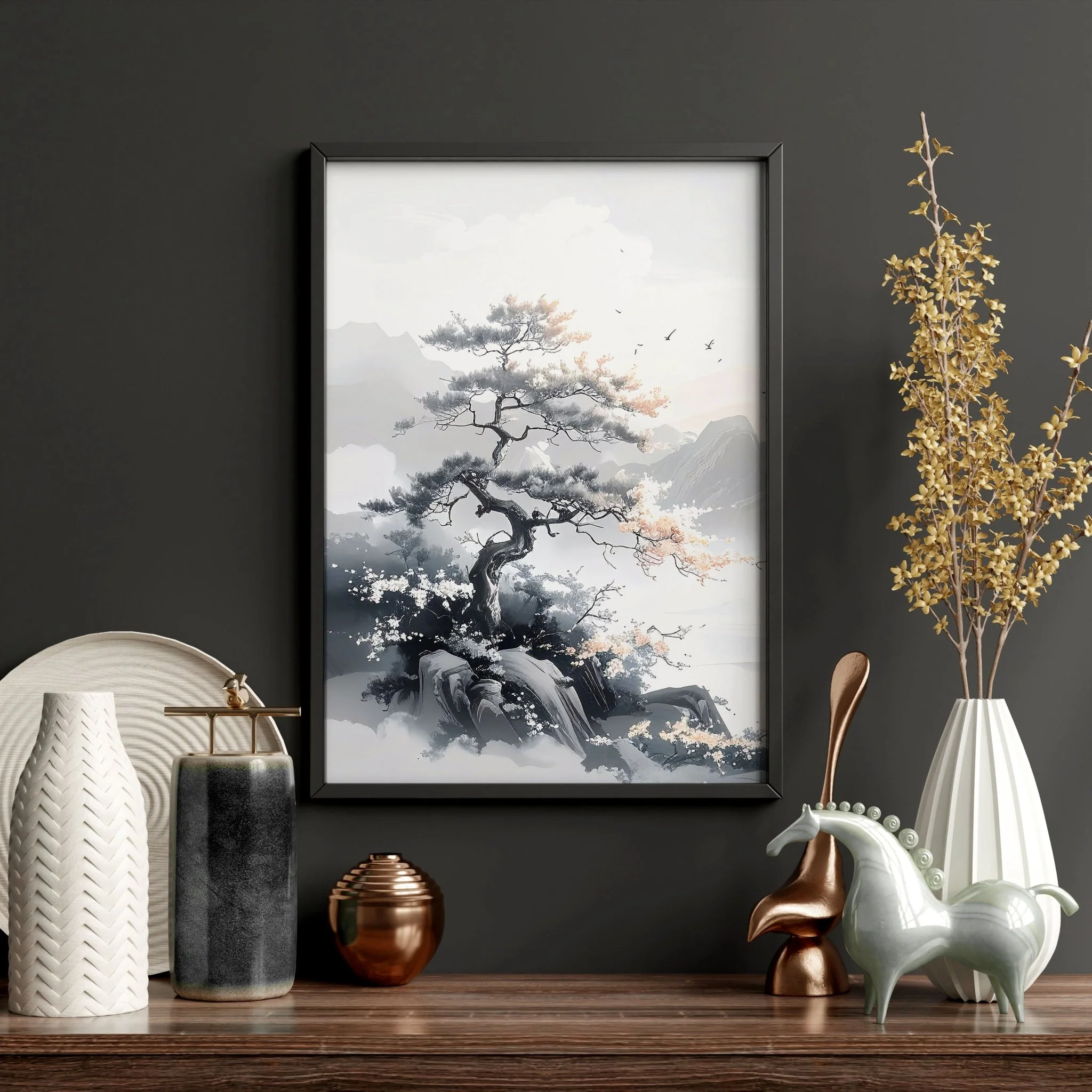 Modern Pictures For Living Room | Set of 3 Asian Inspired Wall art Prints - Image 15