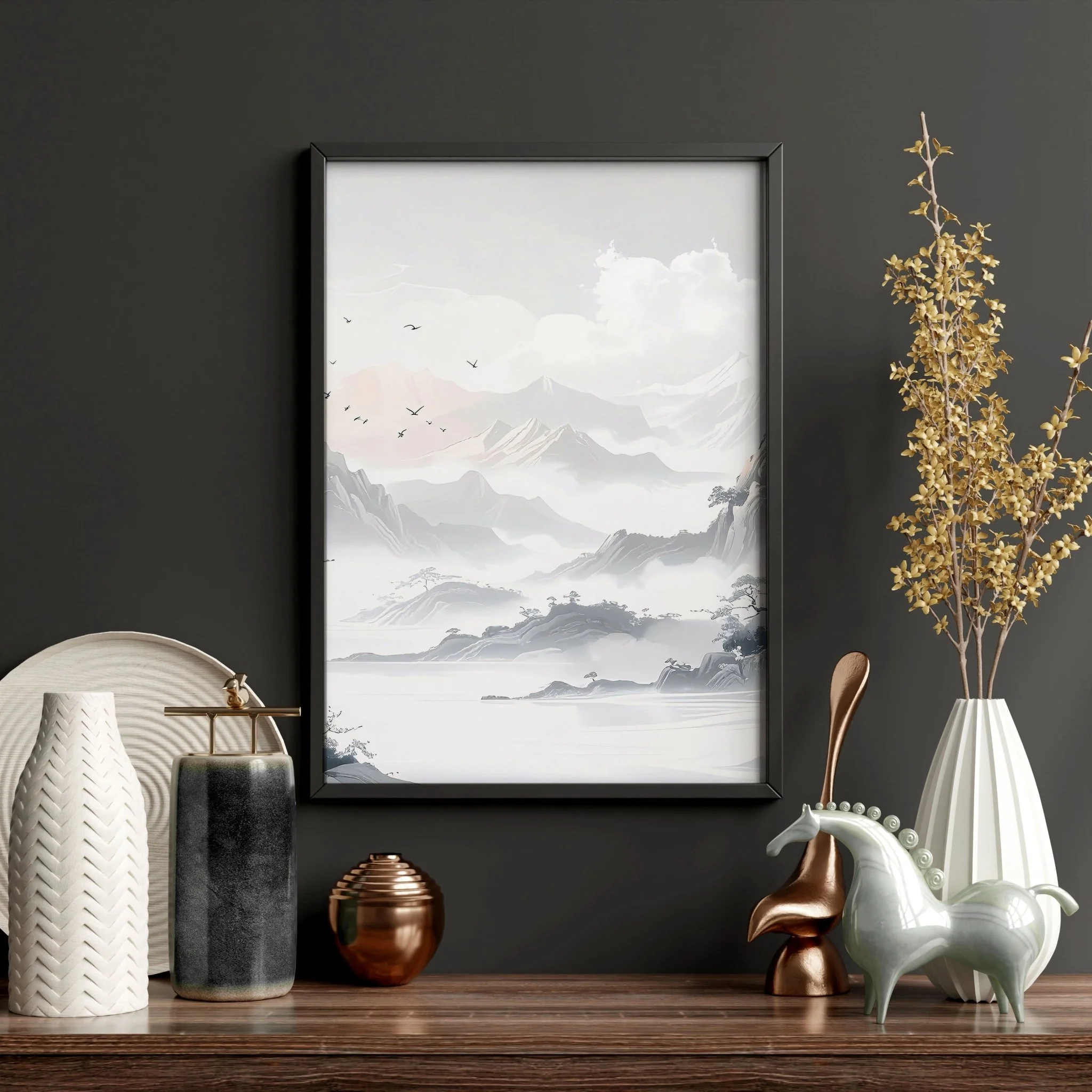 Modern Pictures For Living Room | Set of 3 Asian Inspired Wall art Prints - Image 16