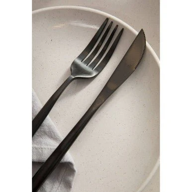 Modern Retro 16 Piece Matte Black Cutlery Set - Image 10