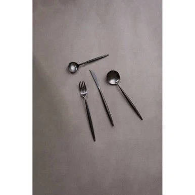 Modern Retro 16 Piece Matte Black Cutlery Set - Image 11