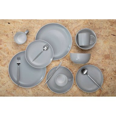 Modern Retro 16 Piece Matte Silver Cutlery Set - Image 10