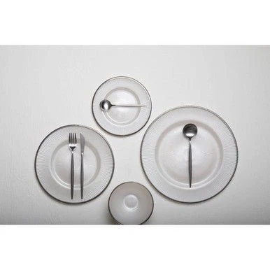 Modern Retro 16 Piece Matte Silver Cutlery Set - Image 7
