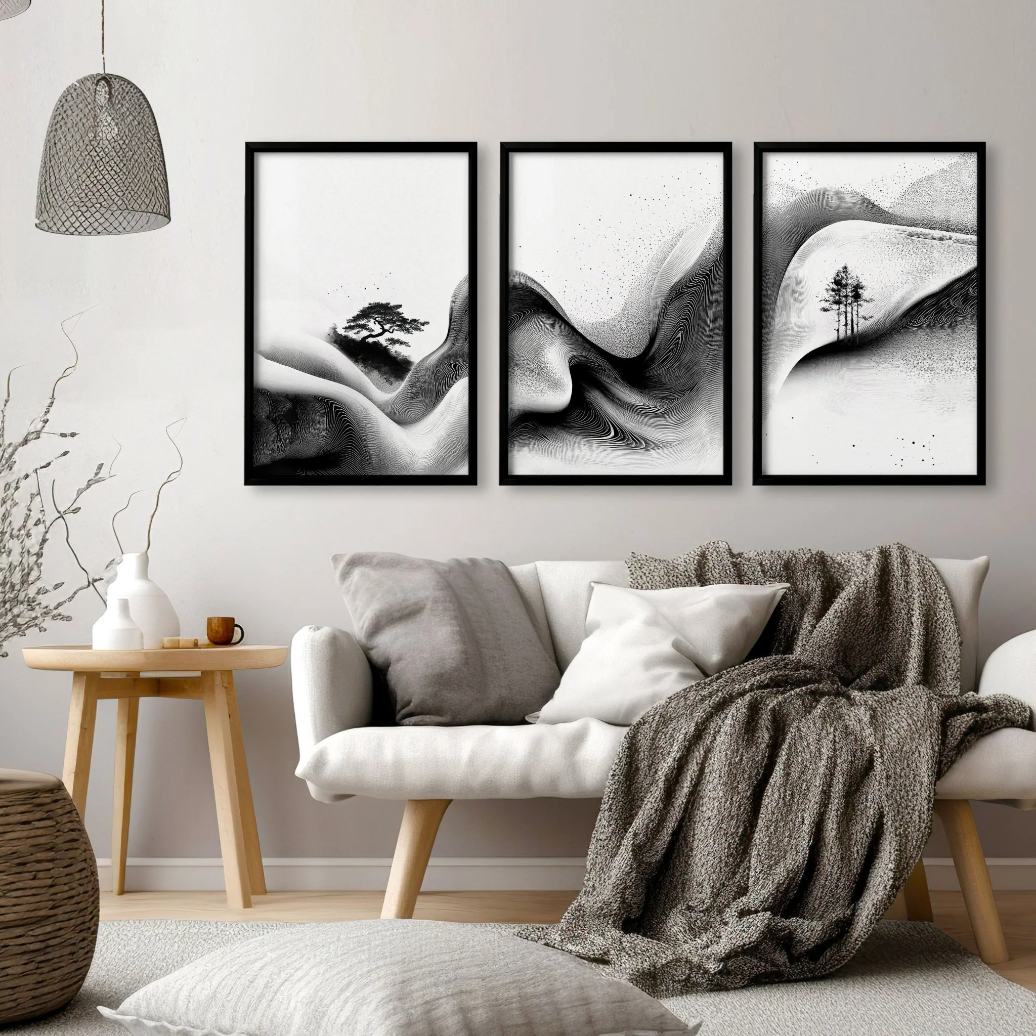 Modern Wall Art Living Room | Set of 3 Asian Inspired Wall art Prints - Image 11