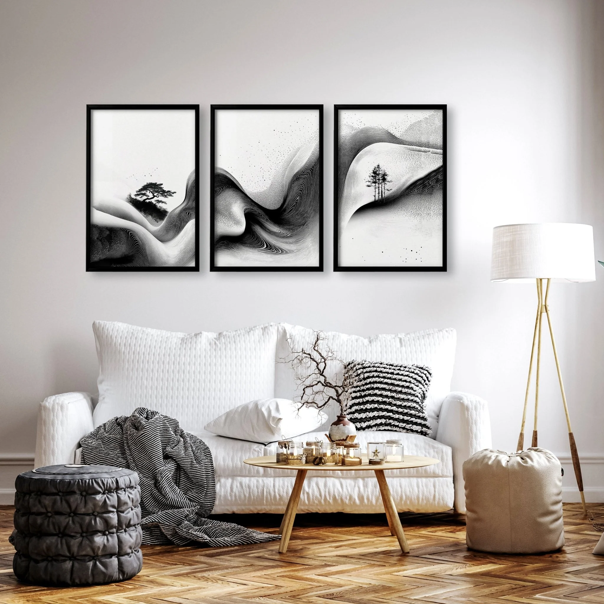 Modern Wall Art Living Room | Set of 3 Asian Inspired Wall art Prints - Image 12