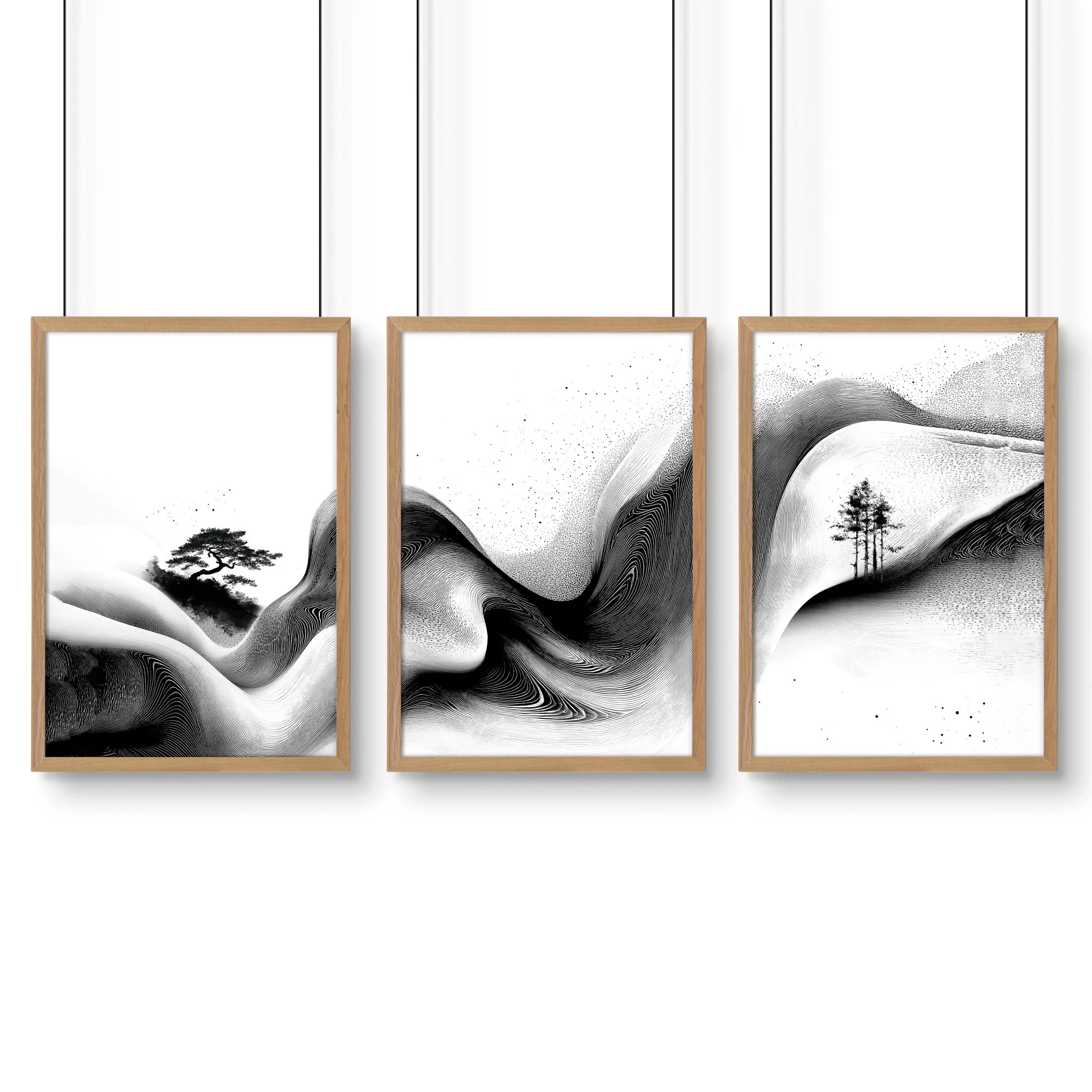 Modern Wall Art Living Room | Set of 3 Asian Inspired Wall art Prints - Image 20