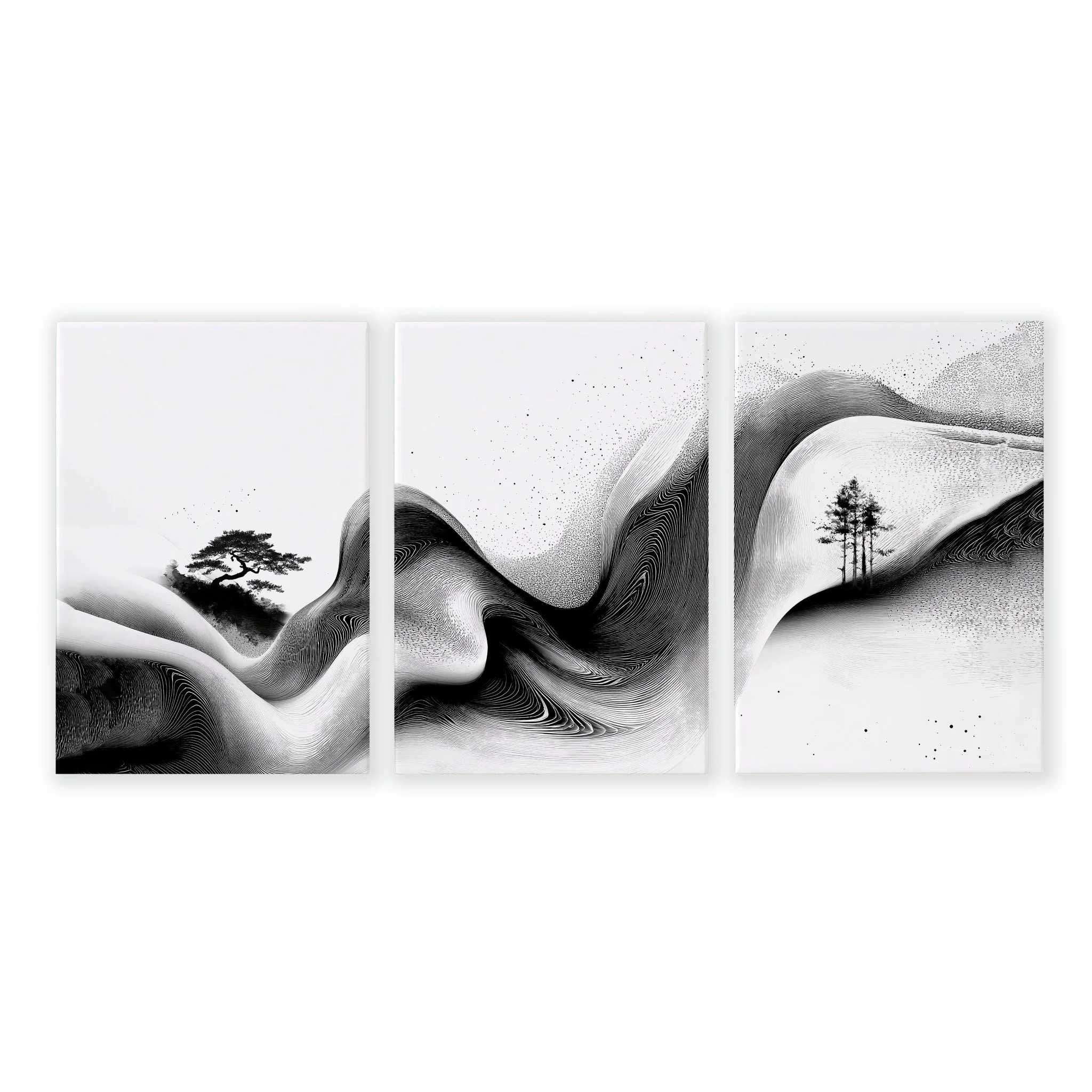 Modern Wall Art Living Room | Set of 3 Asian Inspired Wall art Prints - Image 22