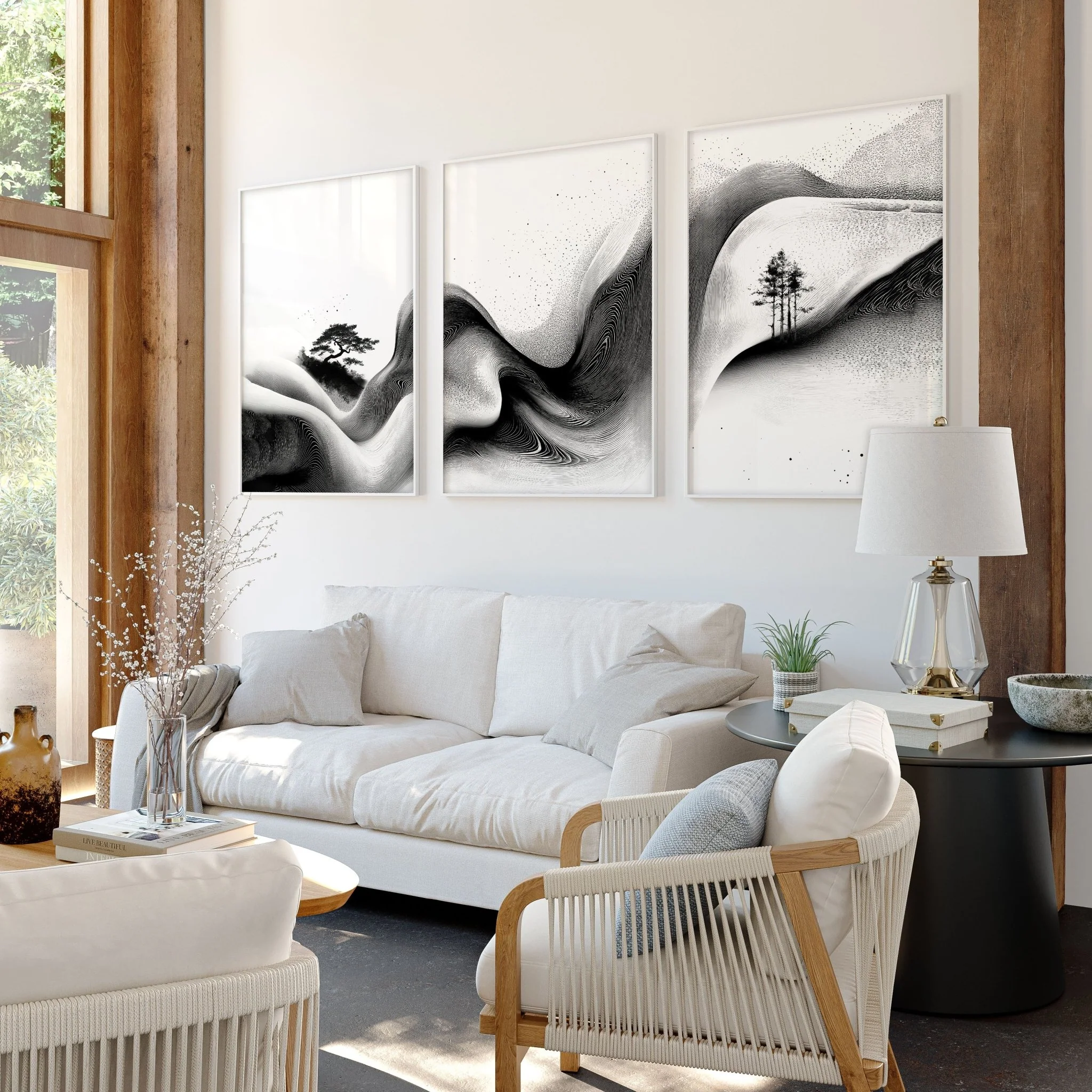 Modern Wall Art Living Room | Set of 3 Asian Inspired Wall art Prints - Image 6