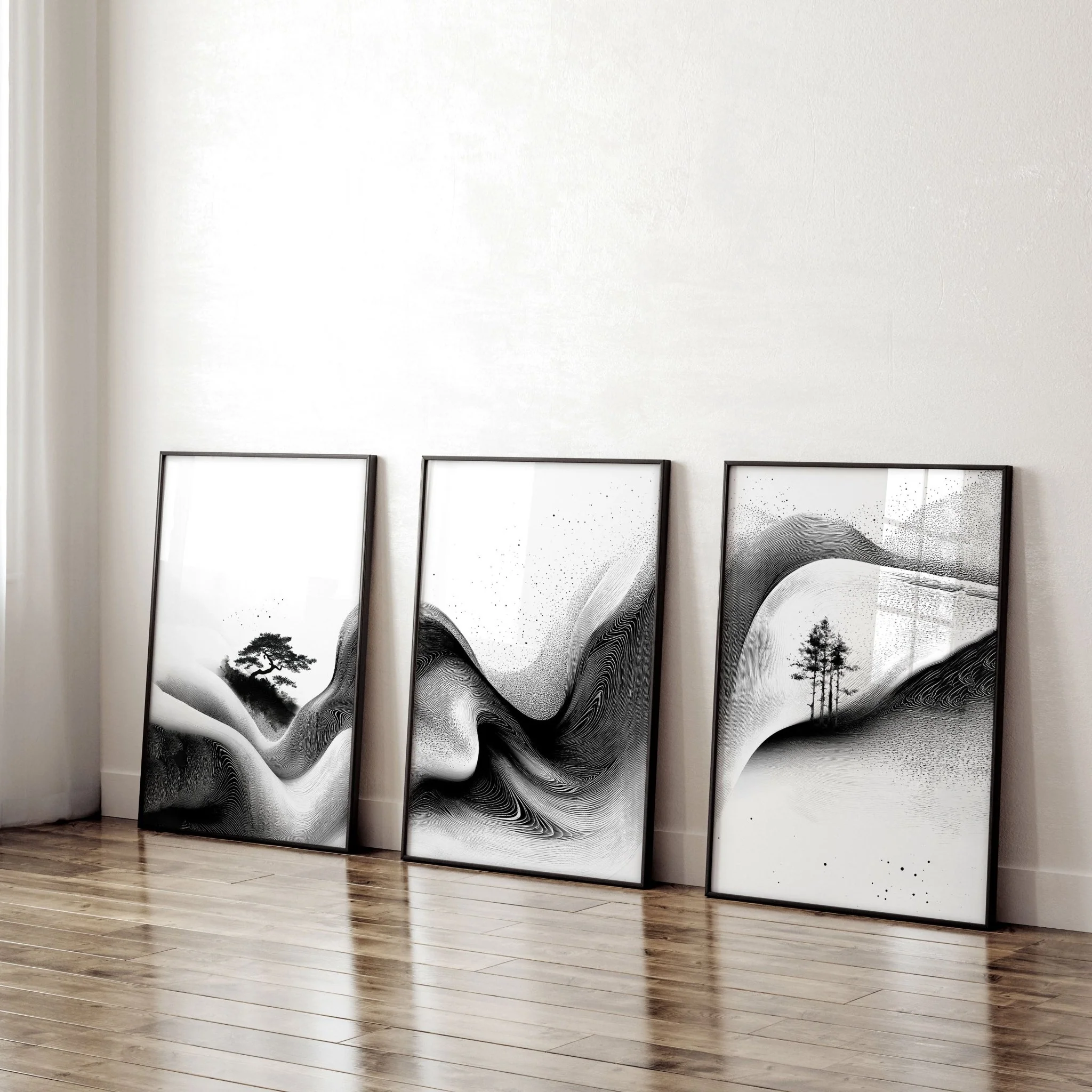 Modern Wall Art Living Room | Set of 3 Asian Inspired Wall art Prints - Image 7