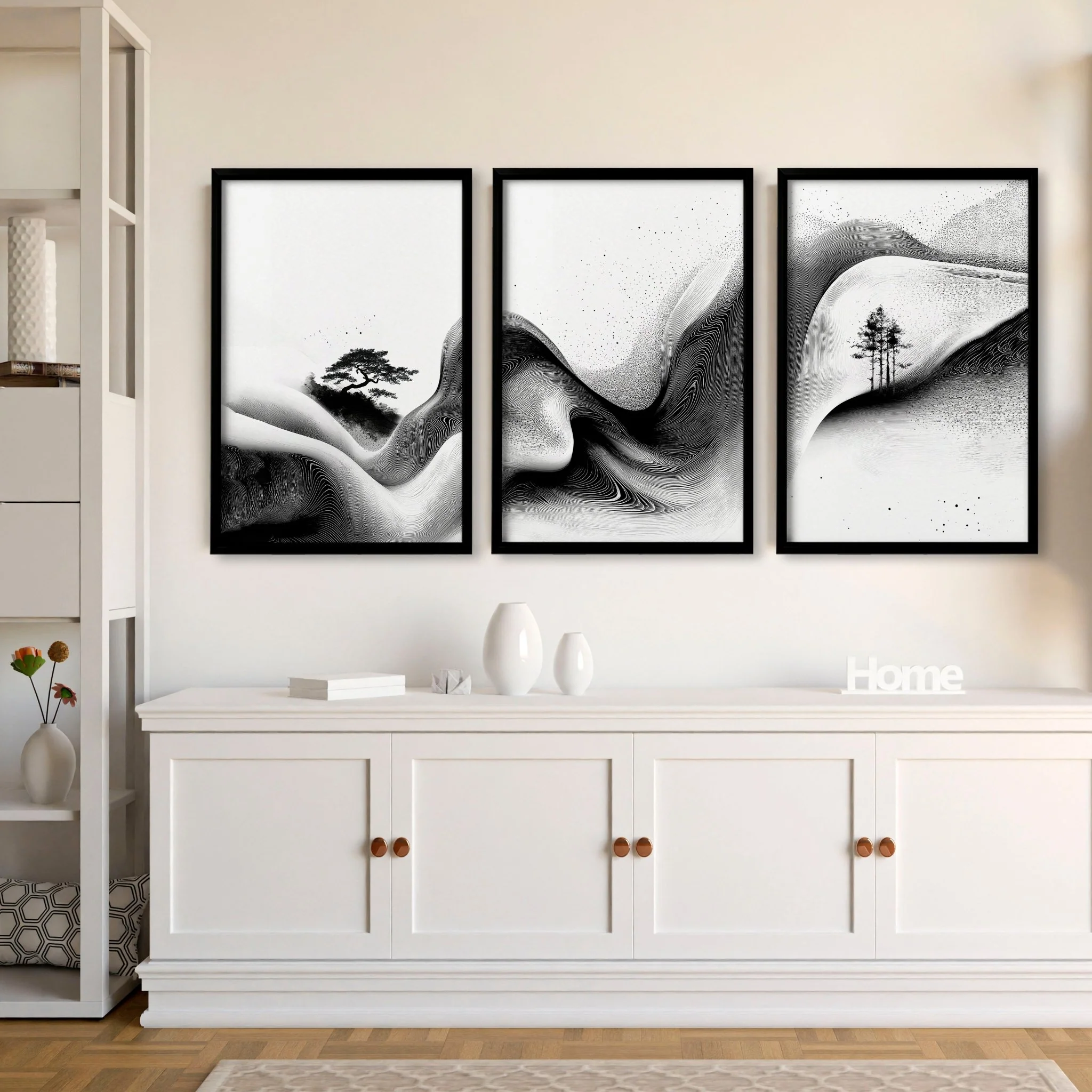 Modern Wall Art Living Room | Set of 3 Asian Inspired Wall art Prints - Image 8