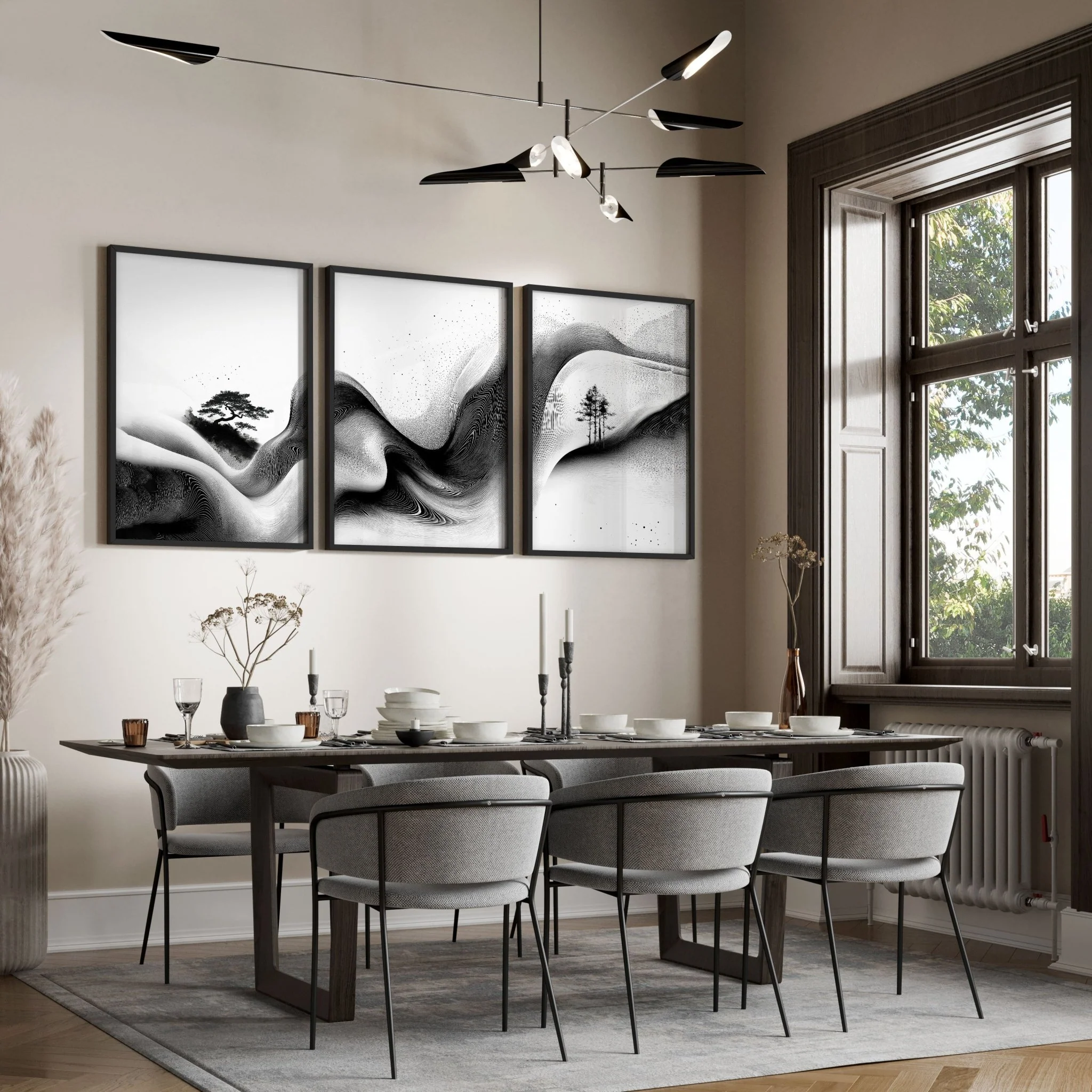 Modern Wall Art Living Room | Set of 3 Asian Inspired Wall art Prints - Image 9
