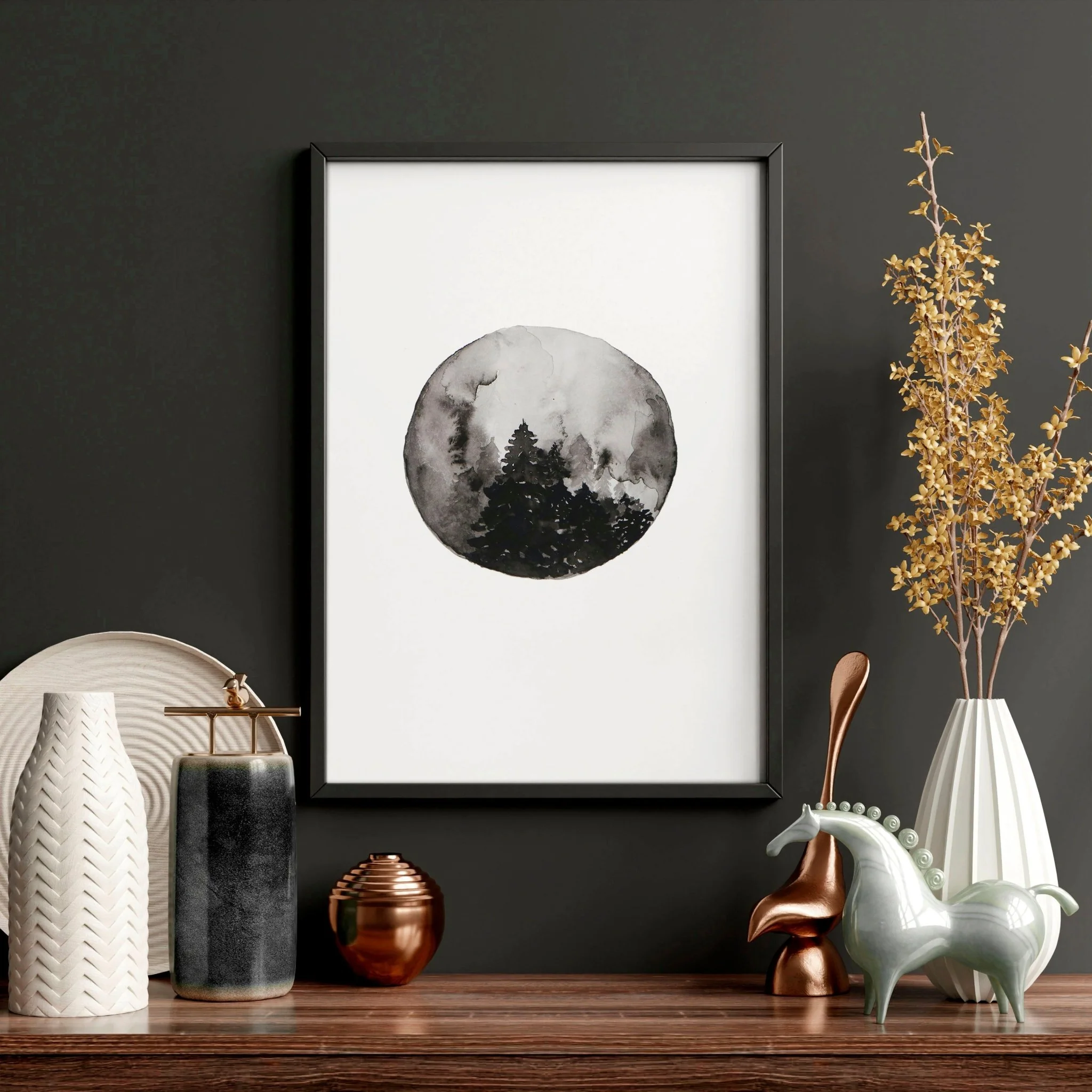 Moon phases wall art | Home office decor set of 3 prints - Image 4