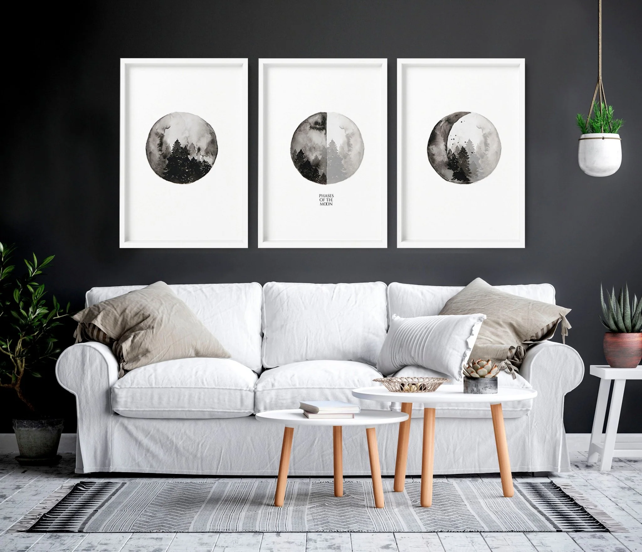 Moon wall art | set of 3 framed wall art prints - Image 6